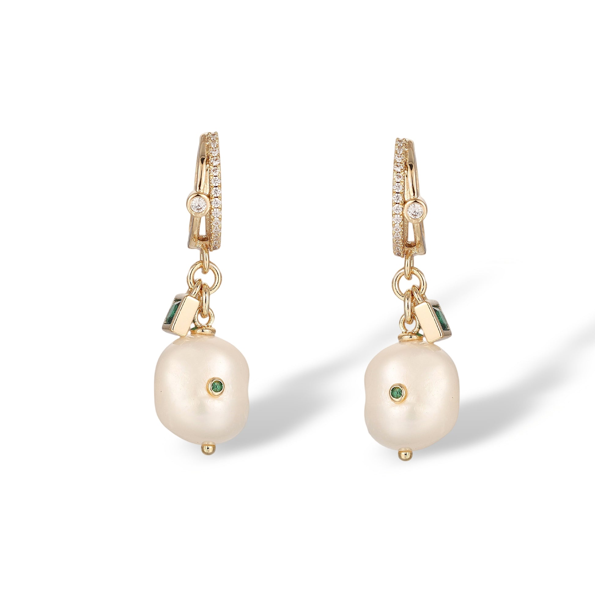 Odhild White Baroque Pearl Earrings
