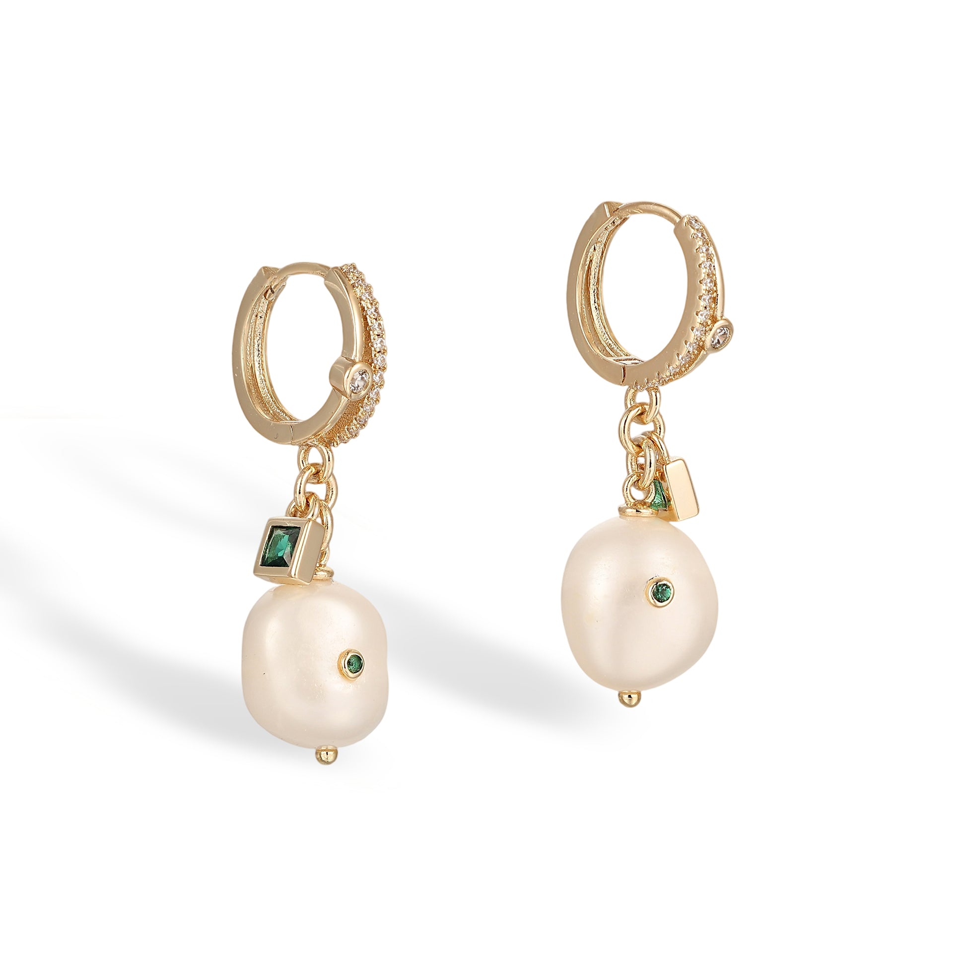 Odhild White Baroque Pearl Earrings