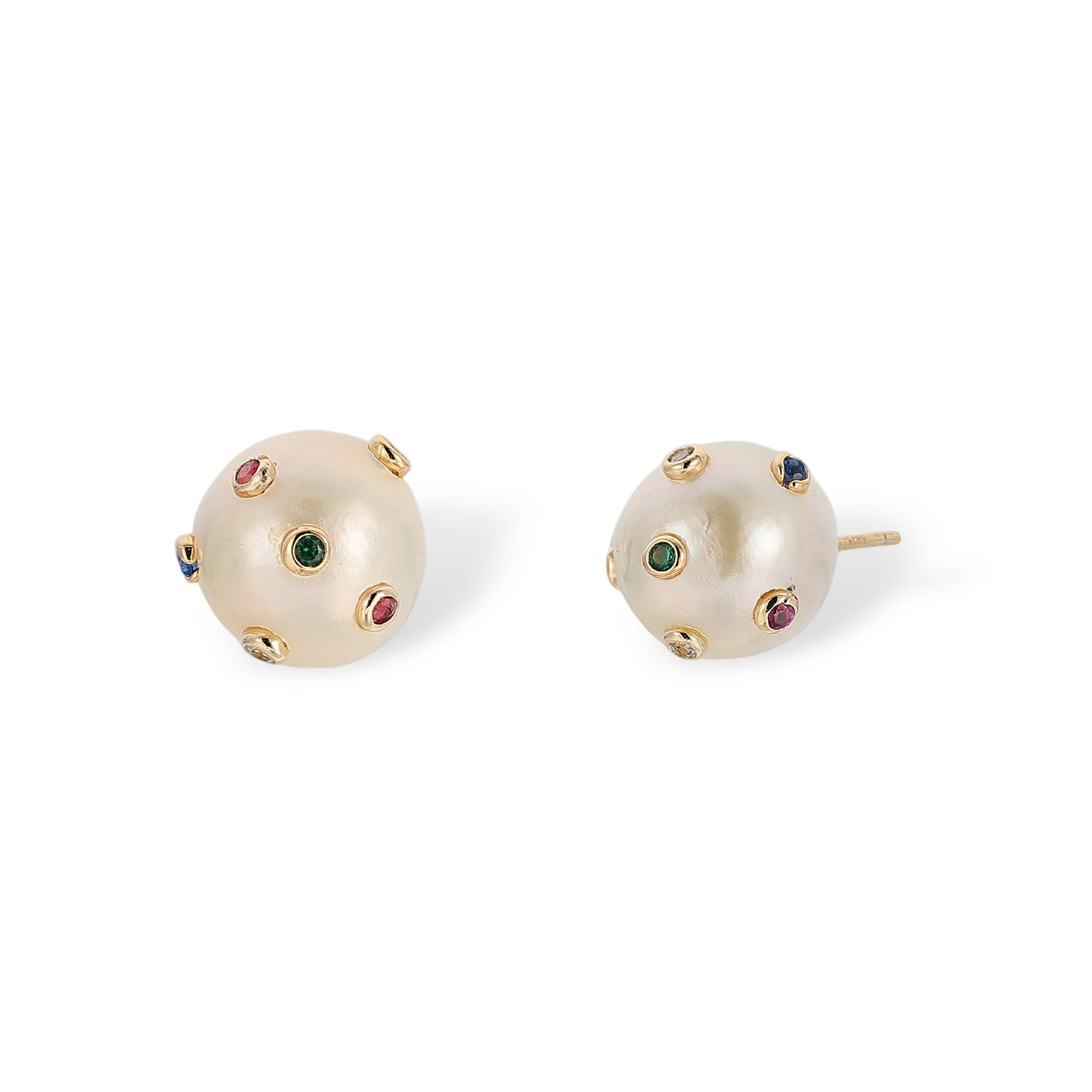 Orlanda Multicolor Pearl Stud Earrings