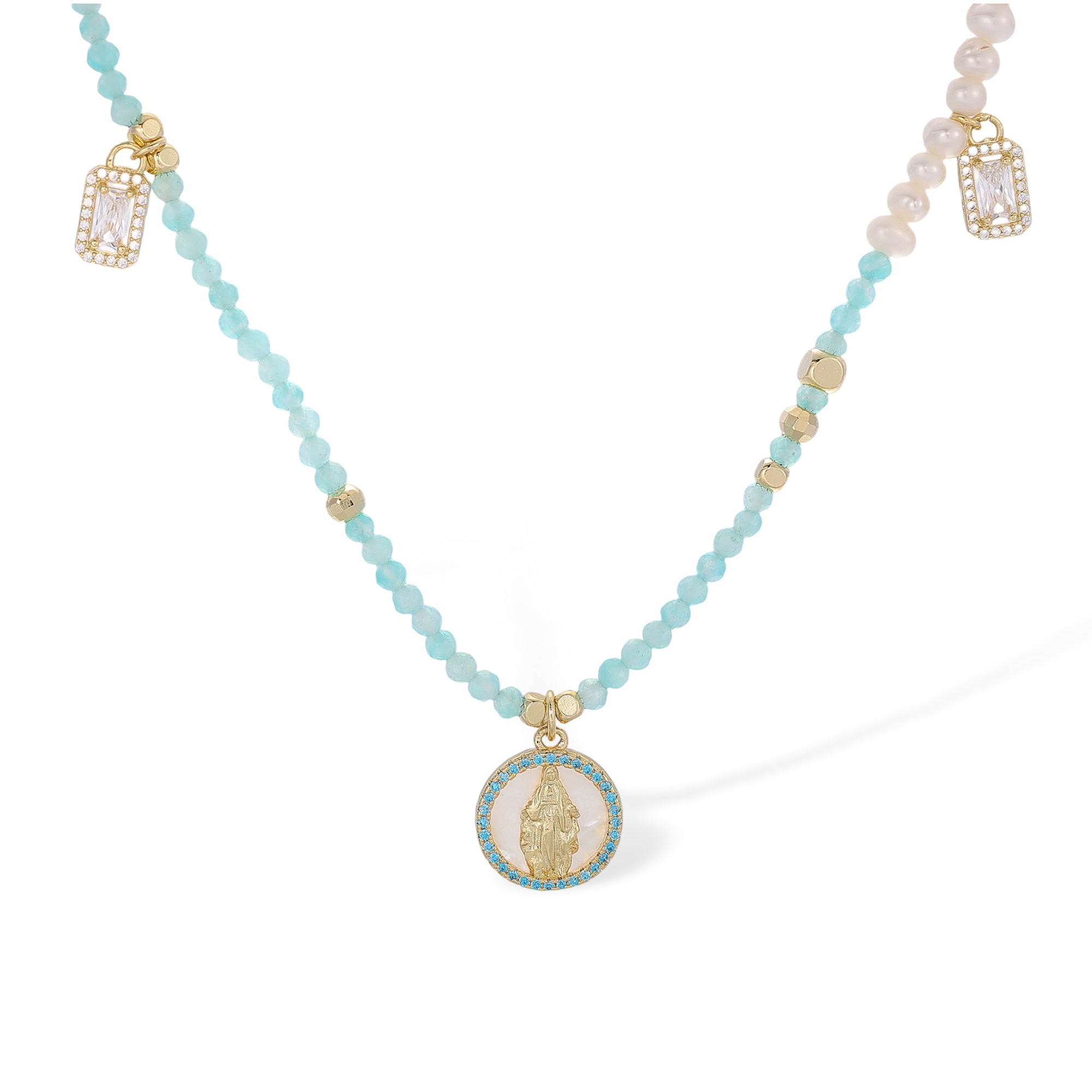 Ortwina Green Round Necklace