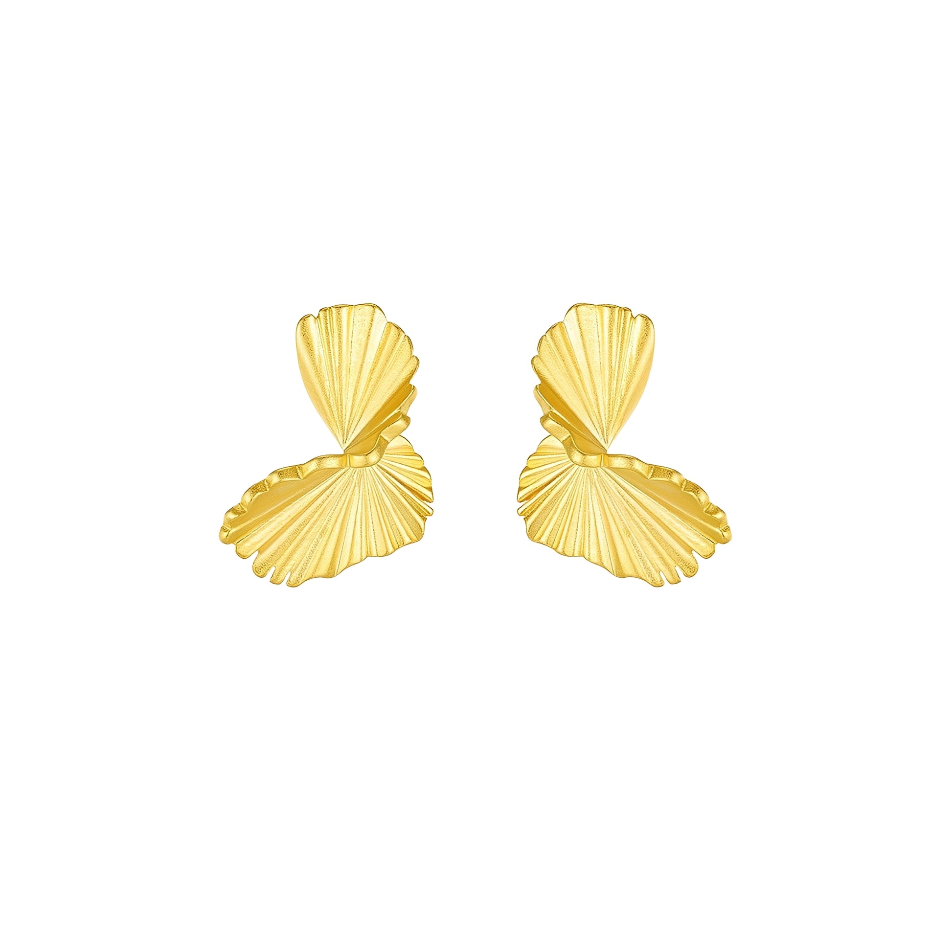 Paula 14K Gold Fan Stud Earrings