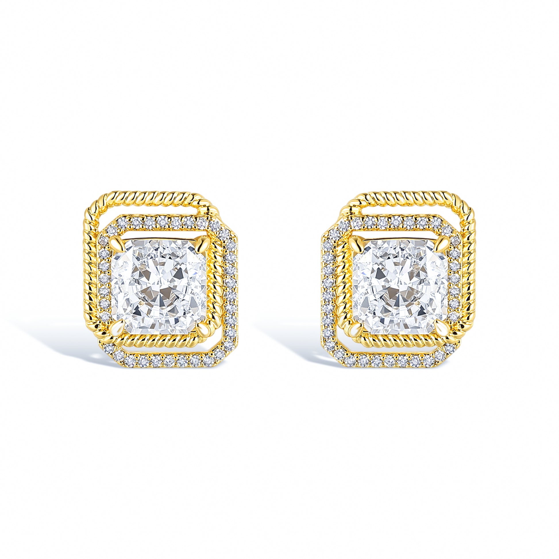 Paulette Pillow-Cut 14K Gold Stud Earrings