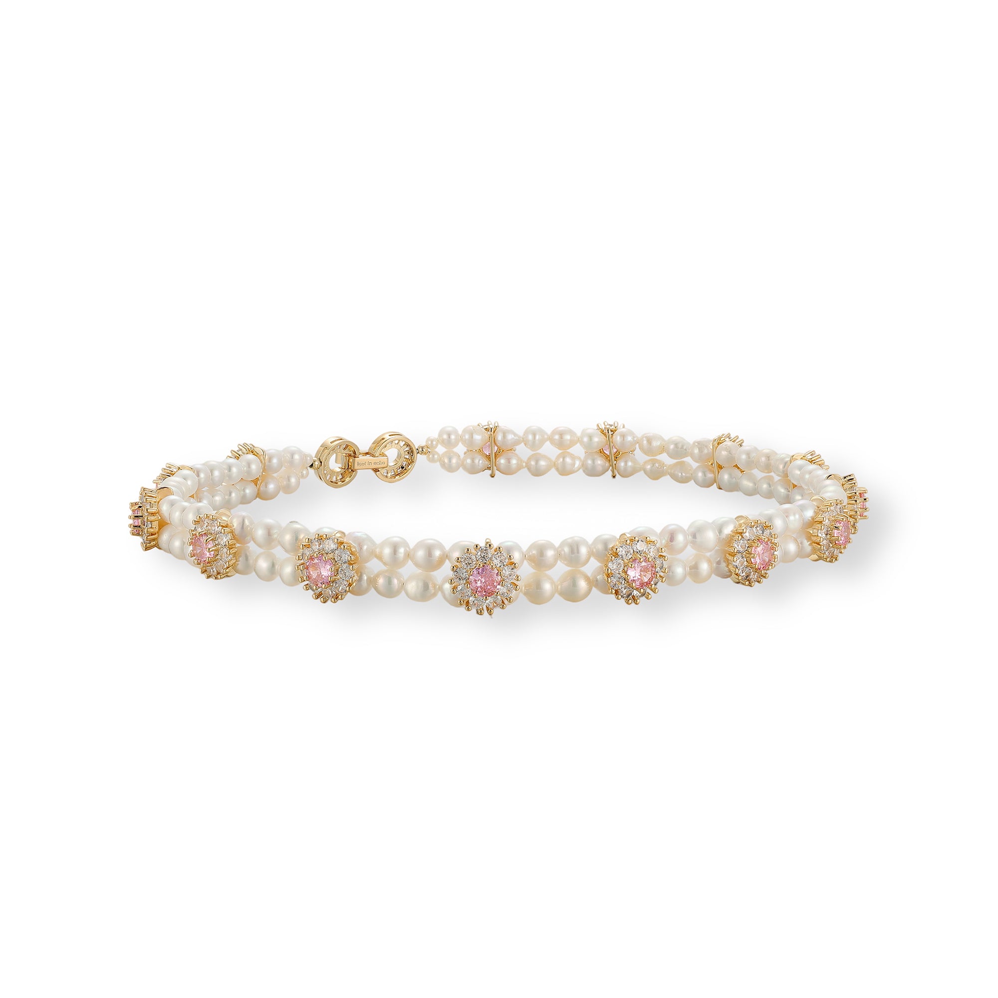Philine Pink Floral Pearl Choker Necklace