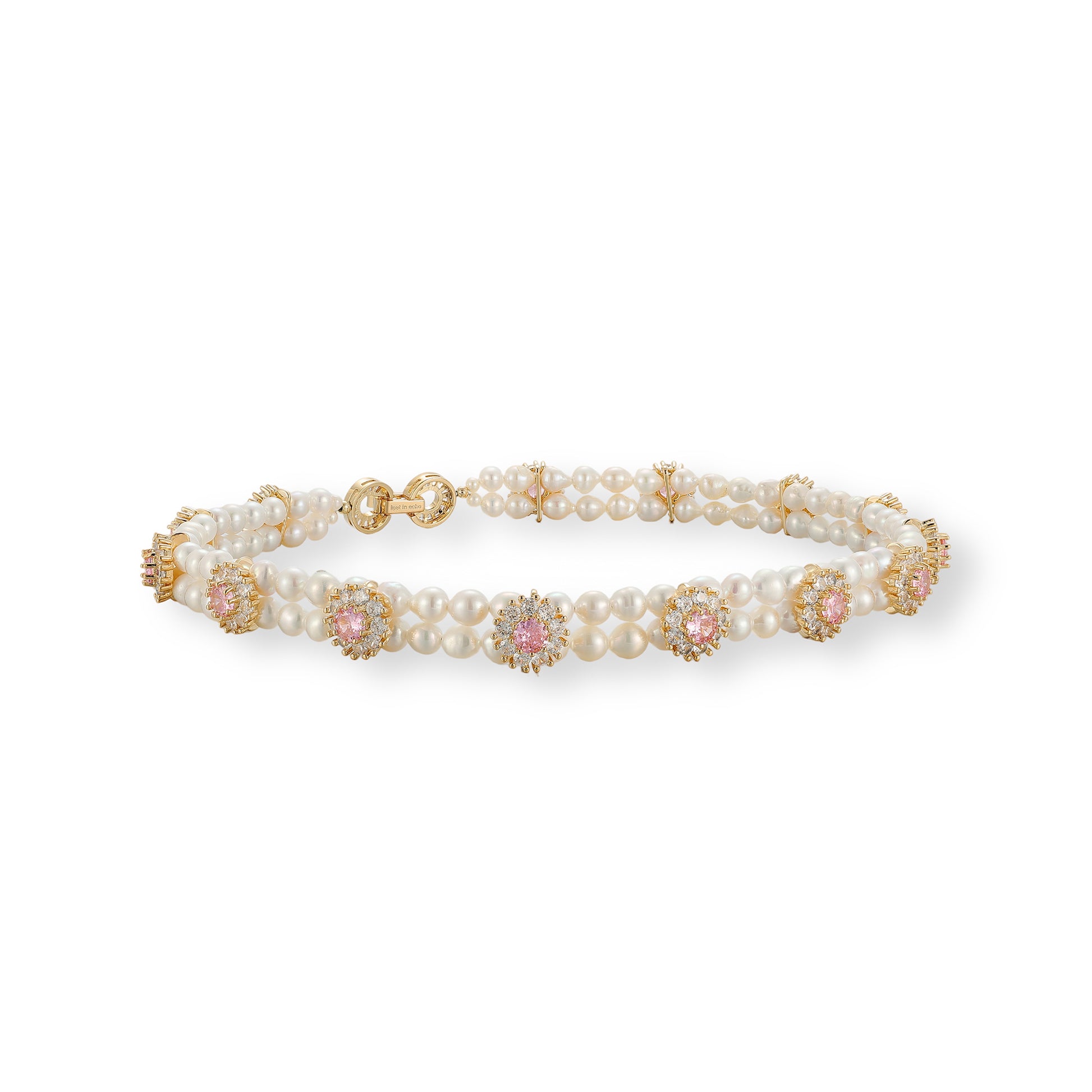 Philine Pink Floral Pearl Choker Necklace