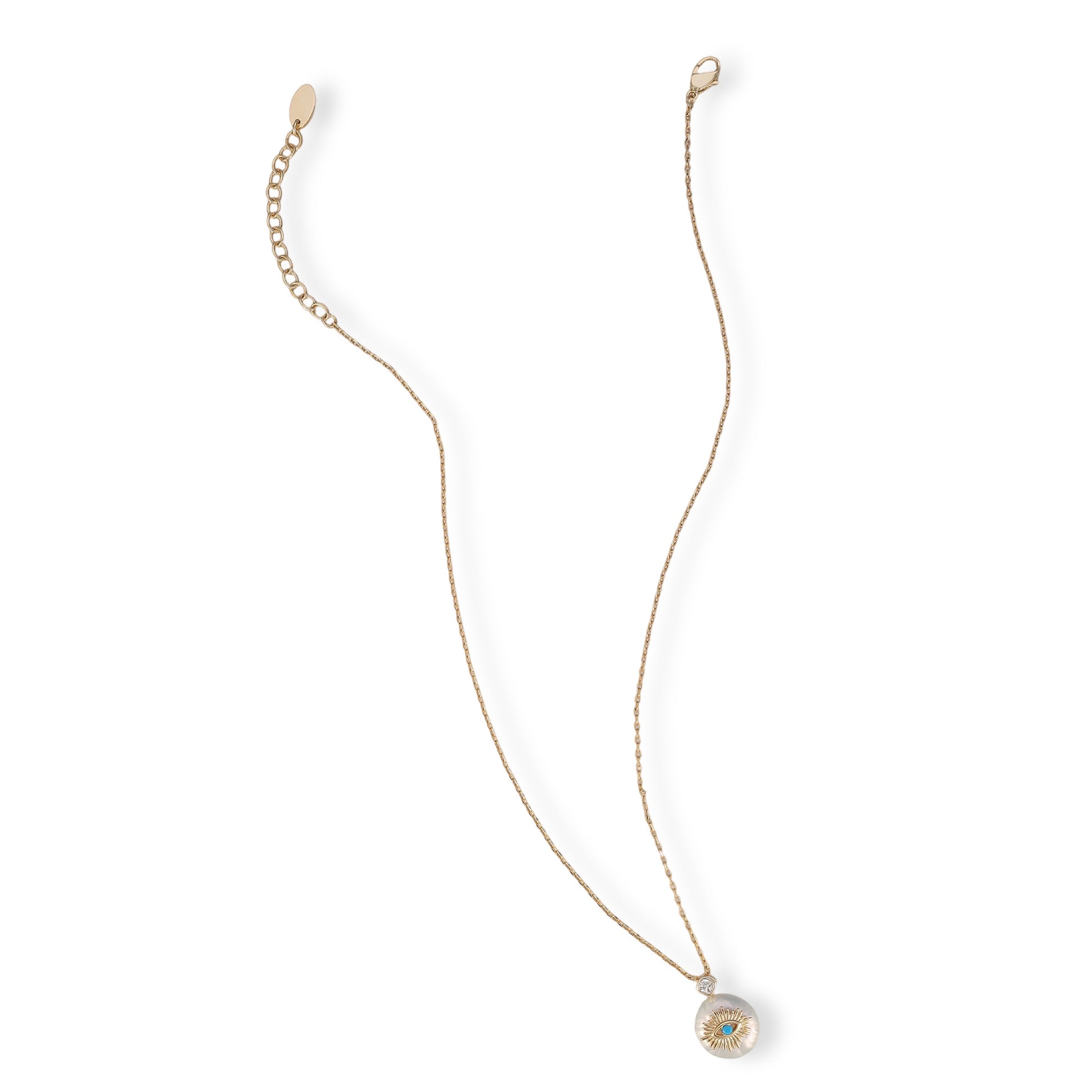Phoebe 14K Gold Sun Ray Eye Baroque Pearl Necklace