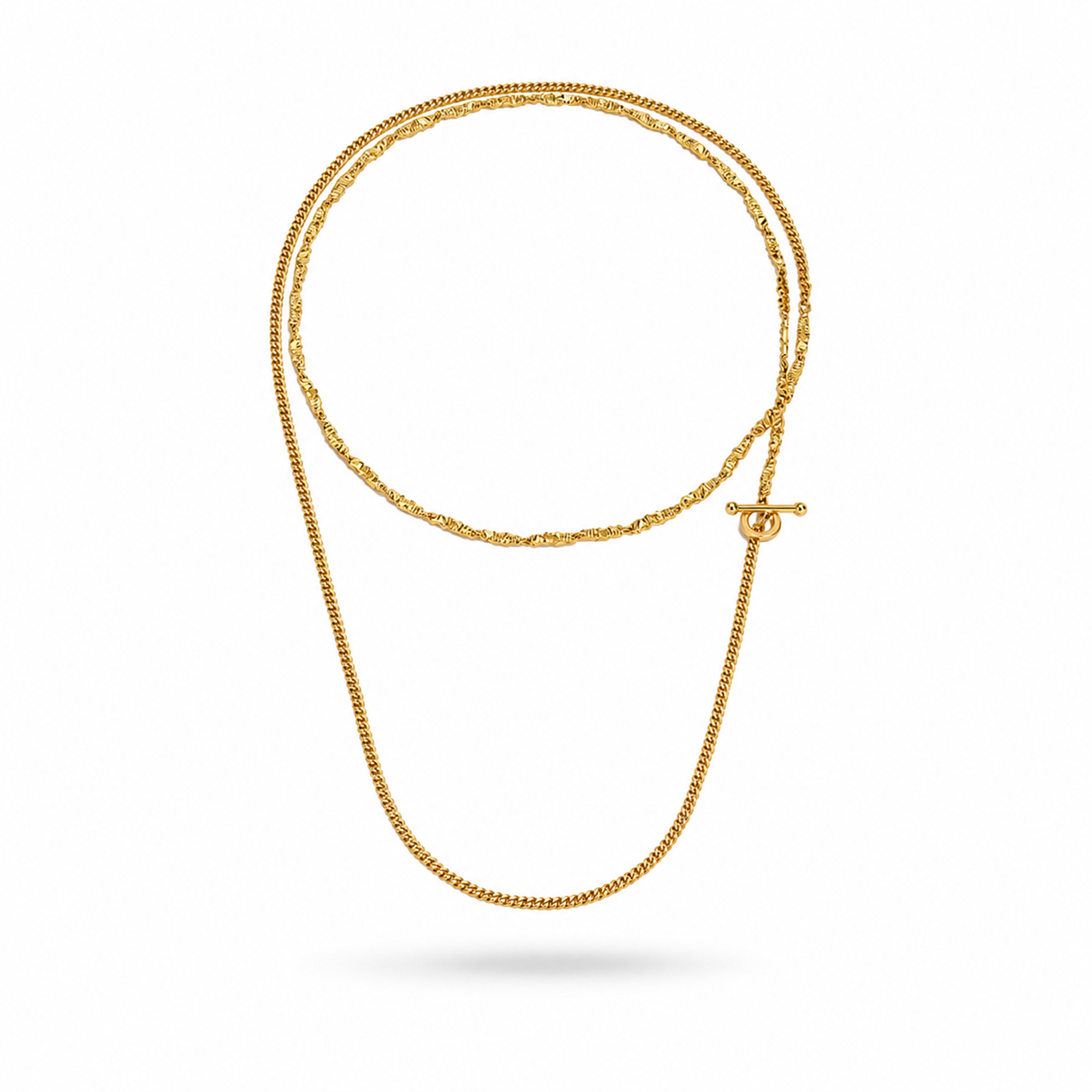 Quirina 24K Gold Dual-Layer Splicing Necklace