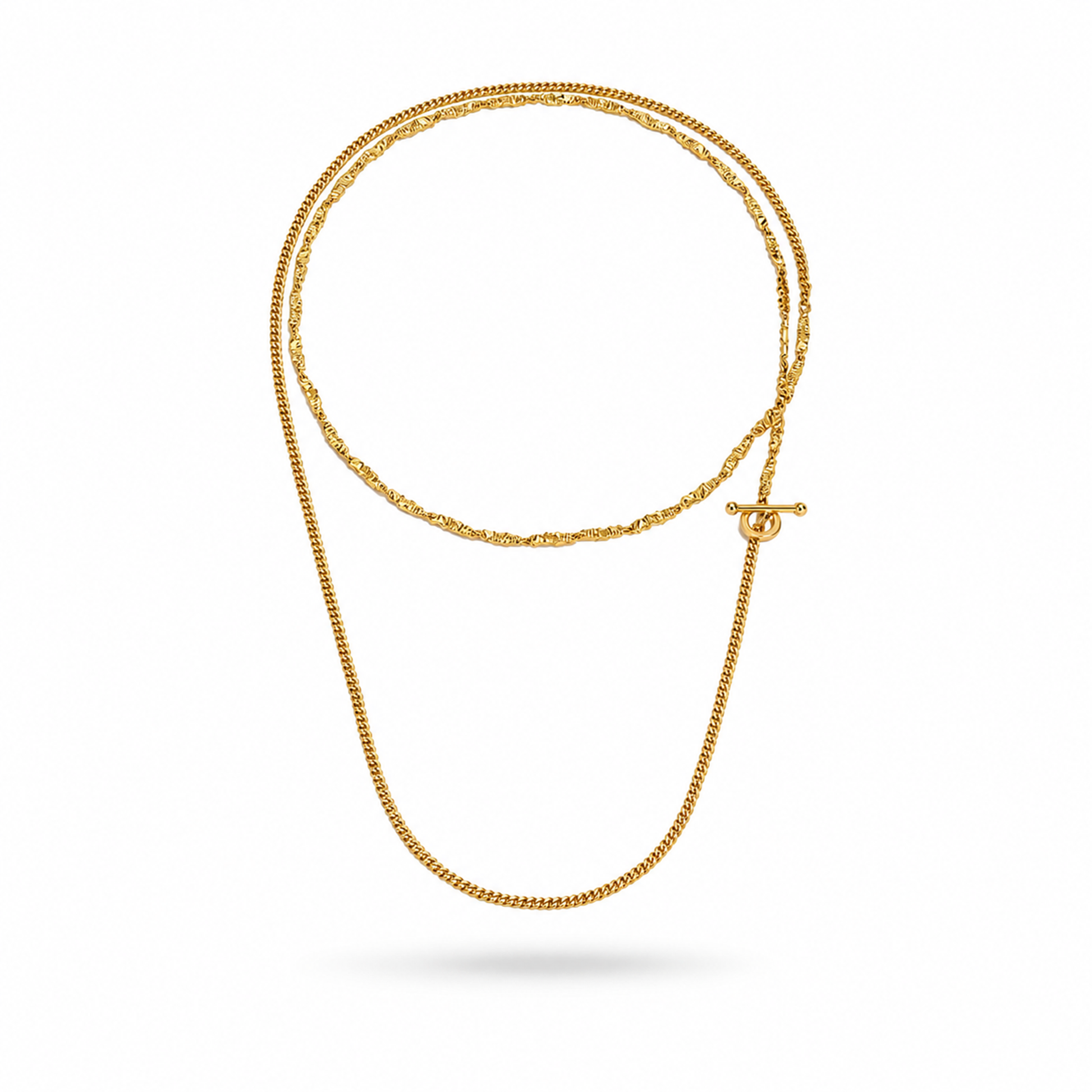 Quirina 24K Gold Dual-Layer Splicing Necklace