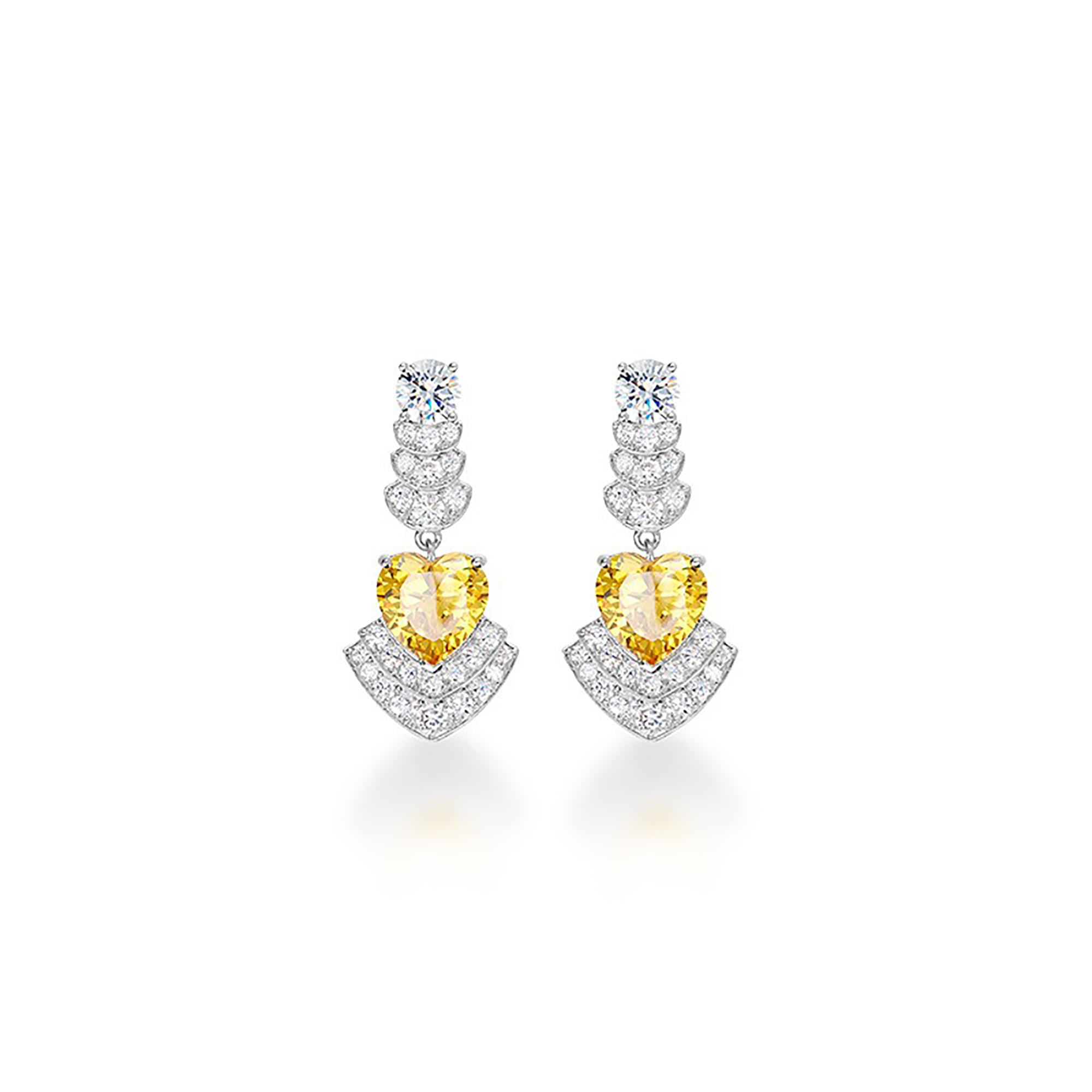 Radlind Yellow Heart Drop Earrings