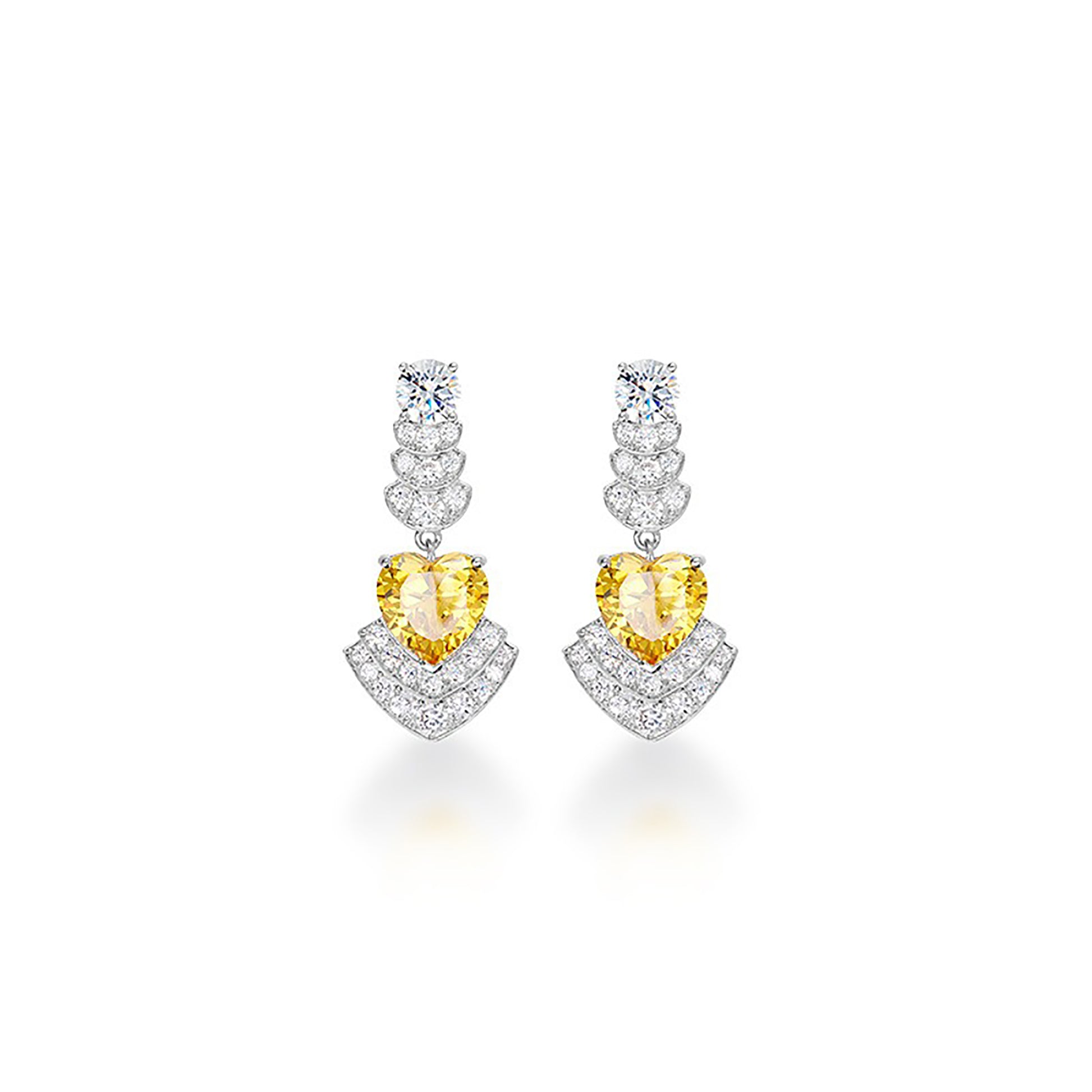 Radlind Yellow Heart Drop Earrings