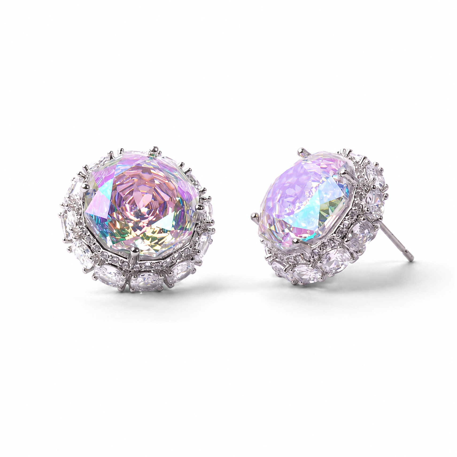 Raphaela Pink Rose Floral Stud Earrings