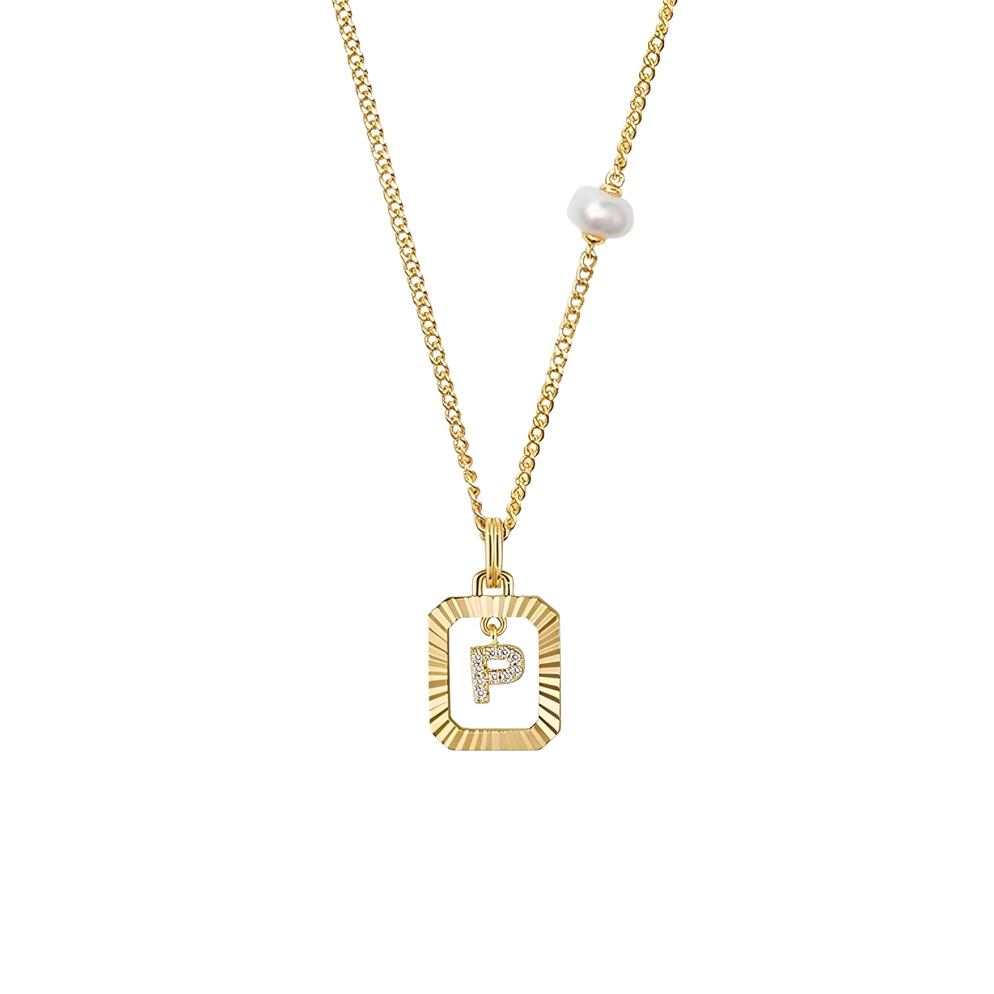 Renate 14K Gold Initial Letter Necklace