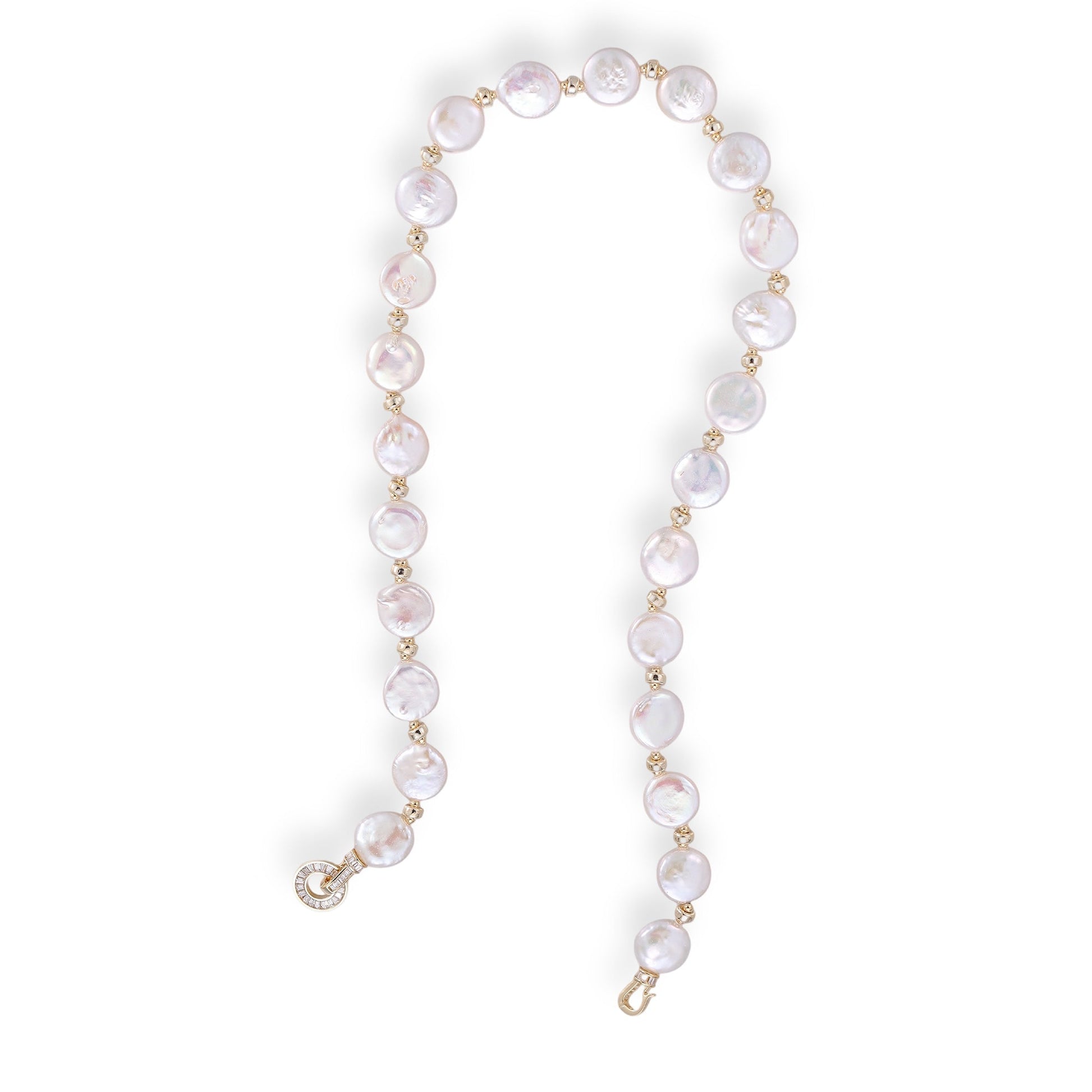 Rodelind White Round Baroque Pearl Choker Necklace
