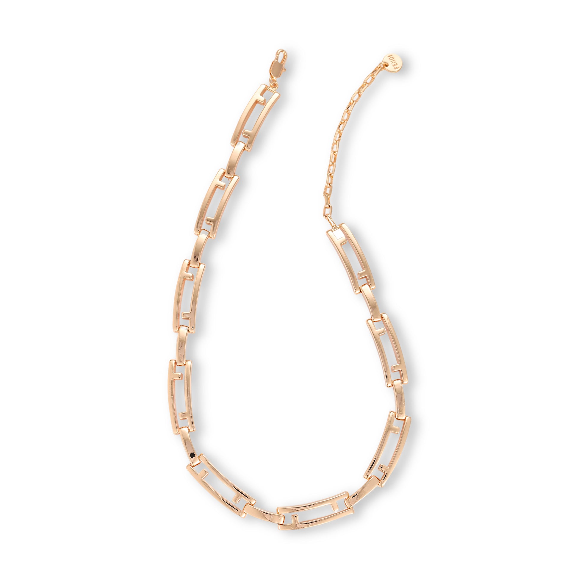 Romina 14K Gold Hollow Rectangular Necklace