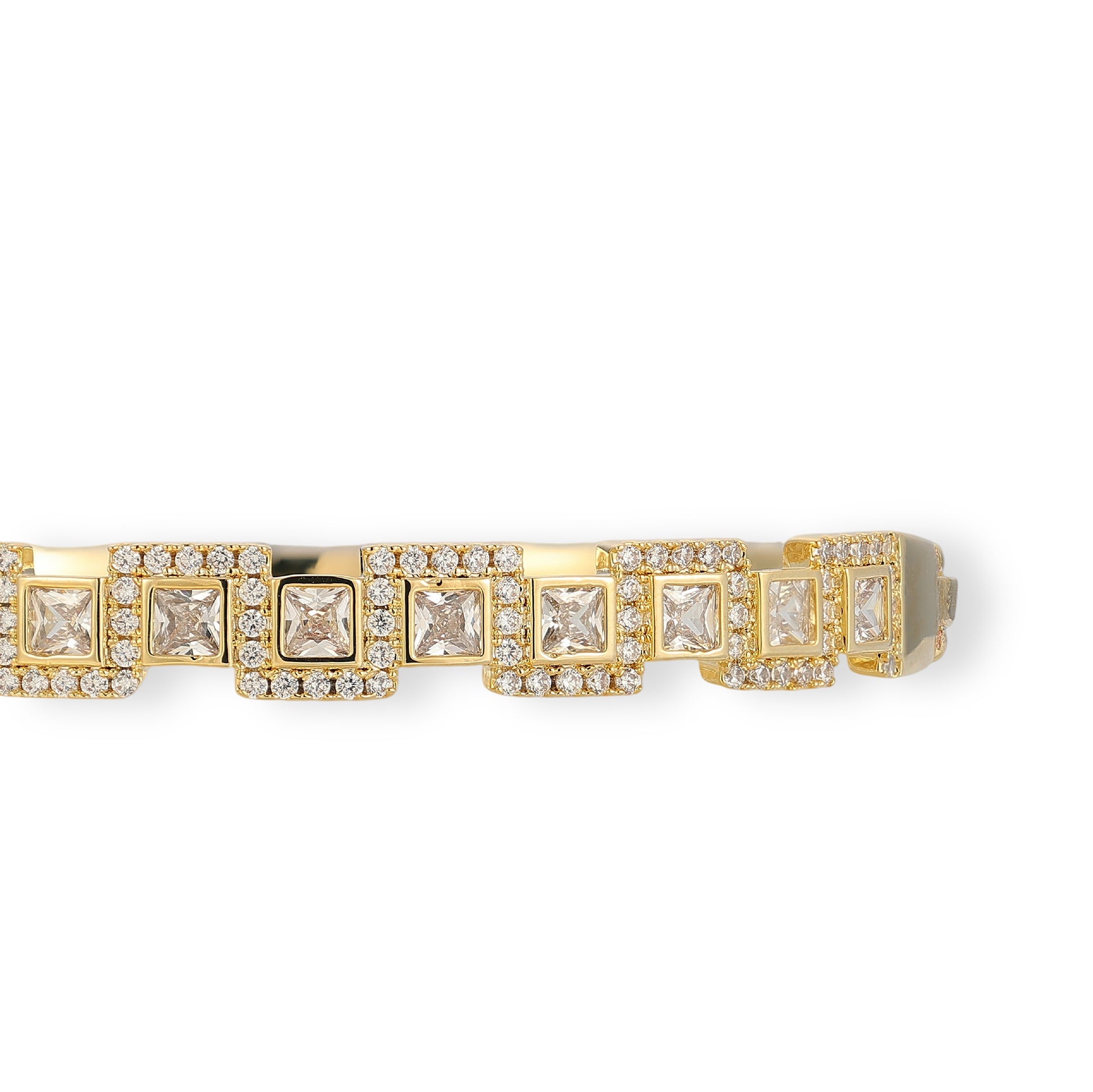 Salome 14K Gold Tiered Square Bangle