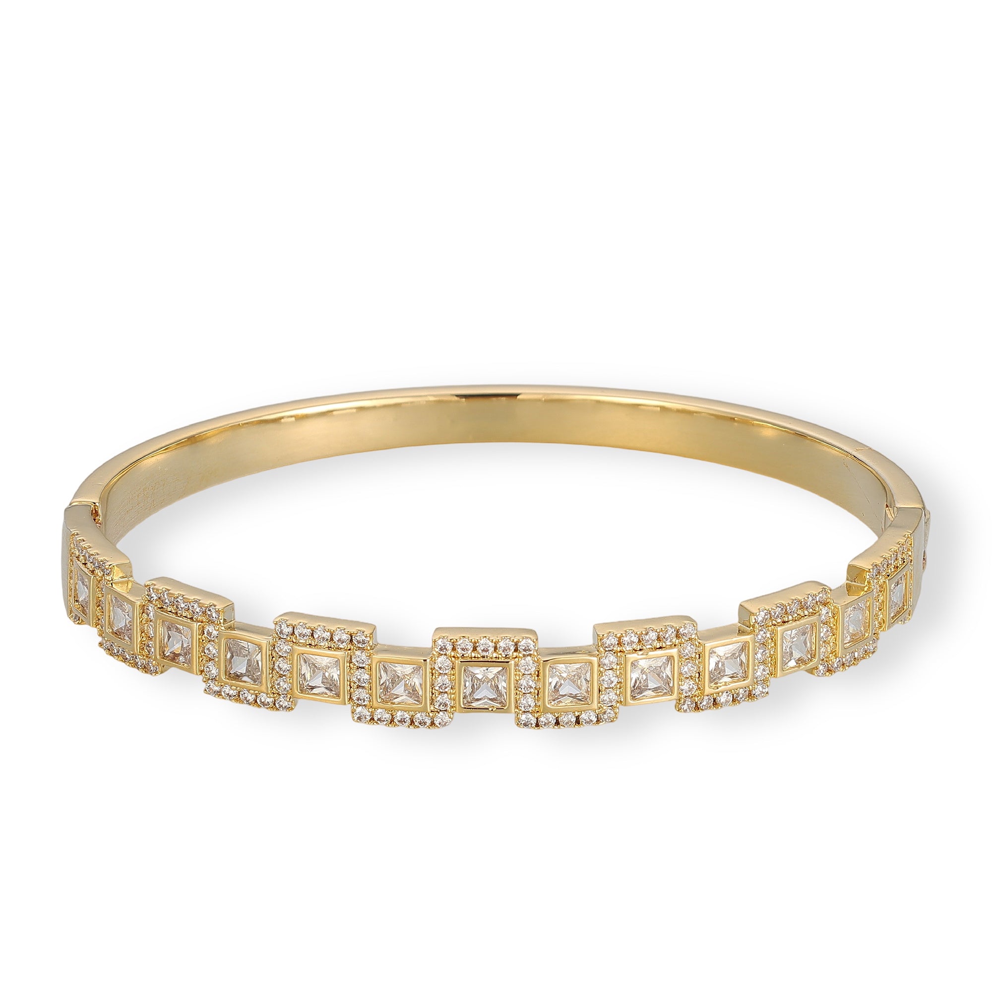 Salome 14K Gold Tiered Square Bangle