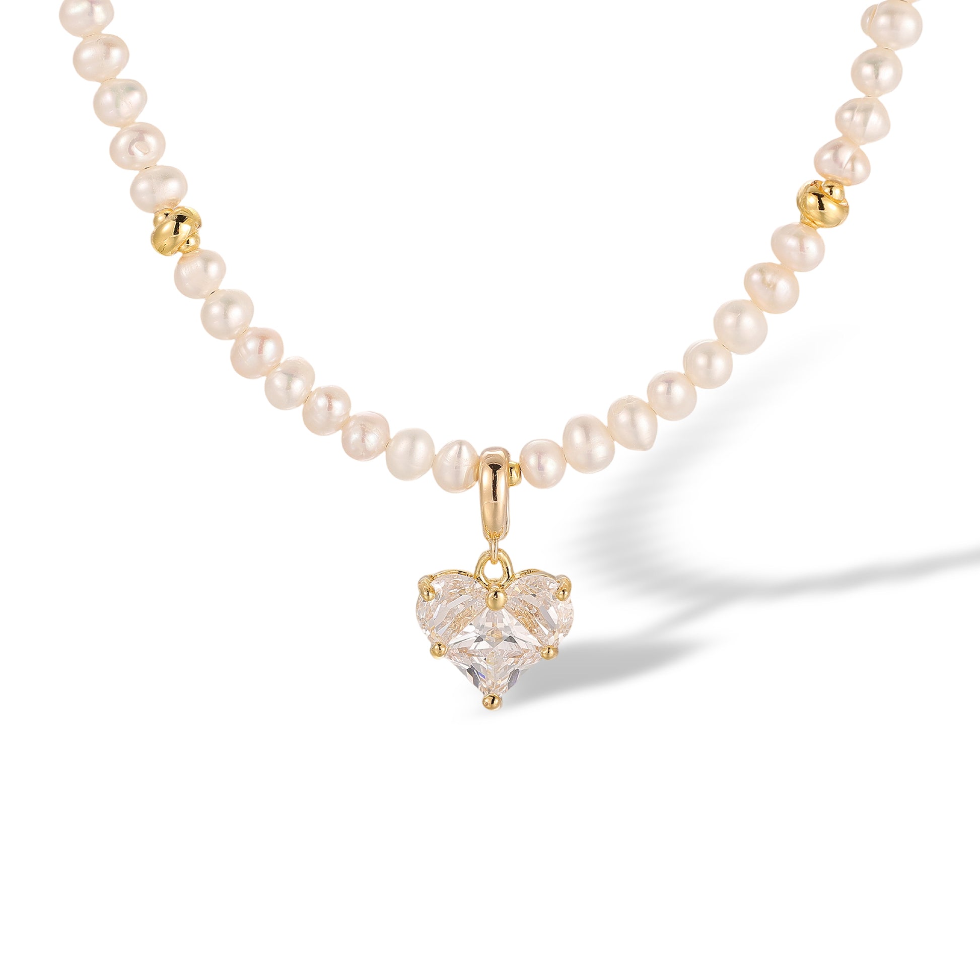 Samantha White Heart Pearl Necklace