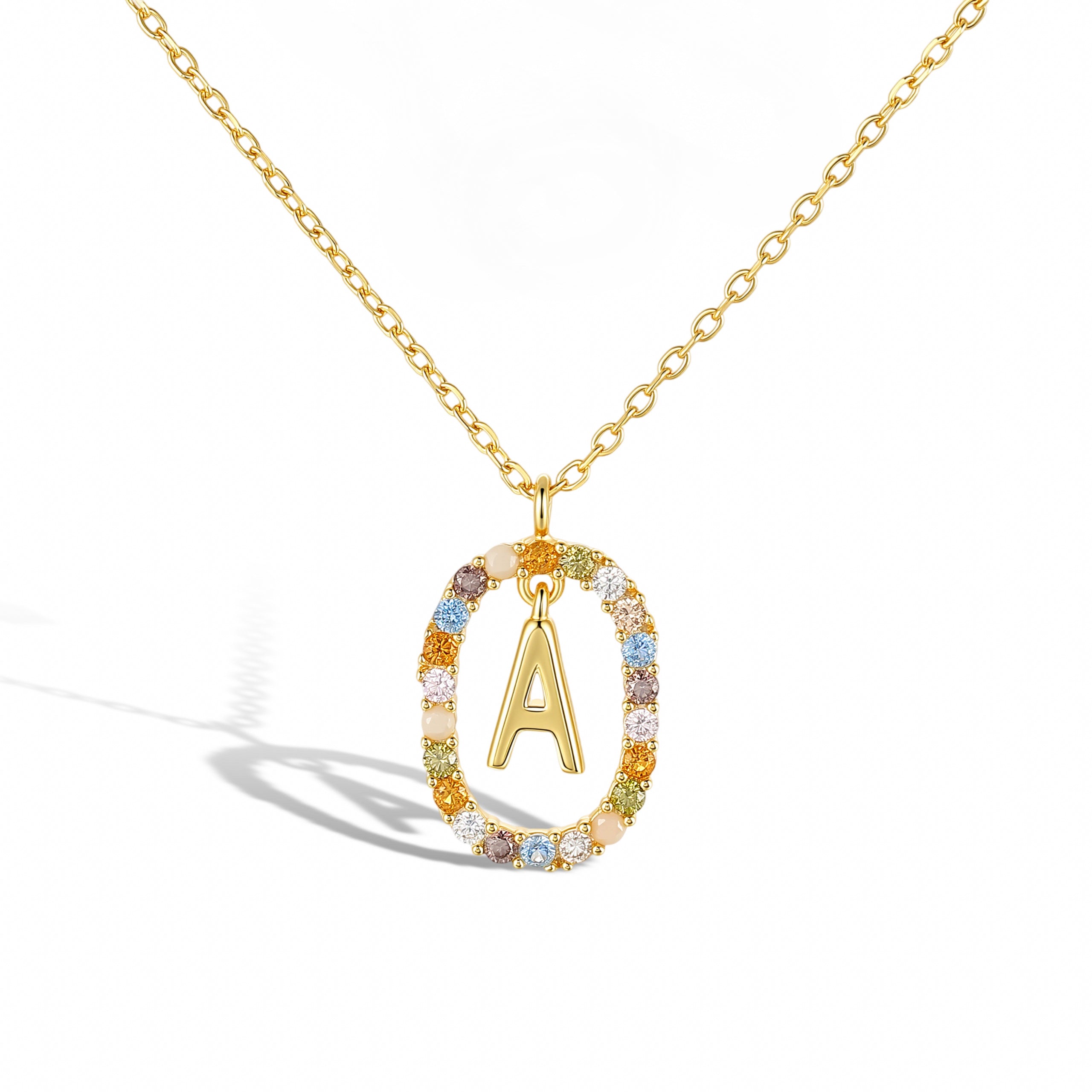 Sandrine Multicolor Initial Letter Necklace
