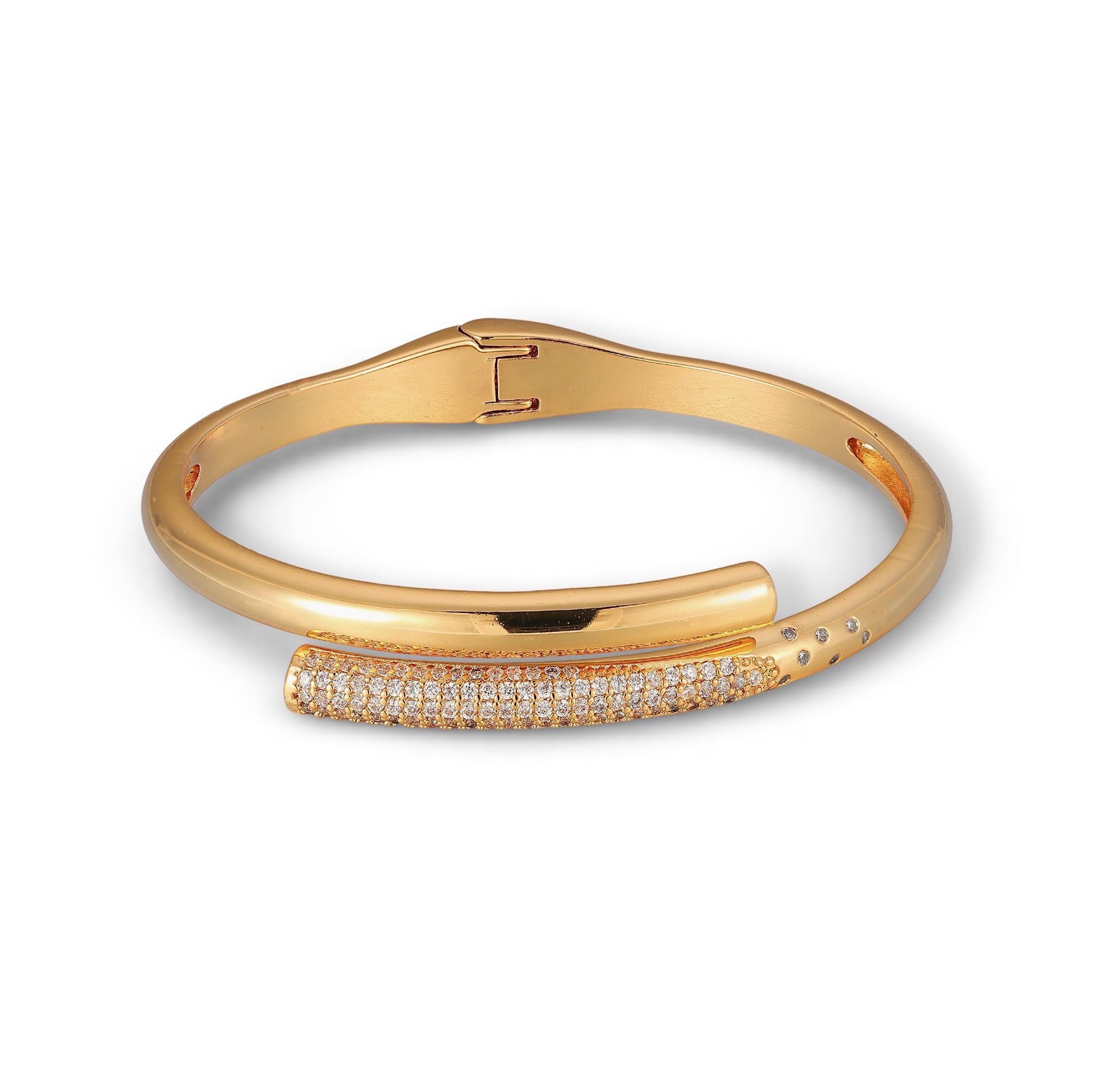Sanja 20K Gold Asymmetrical Interlaced Bangle