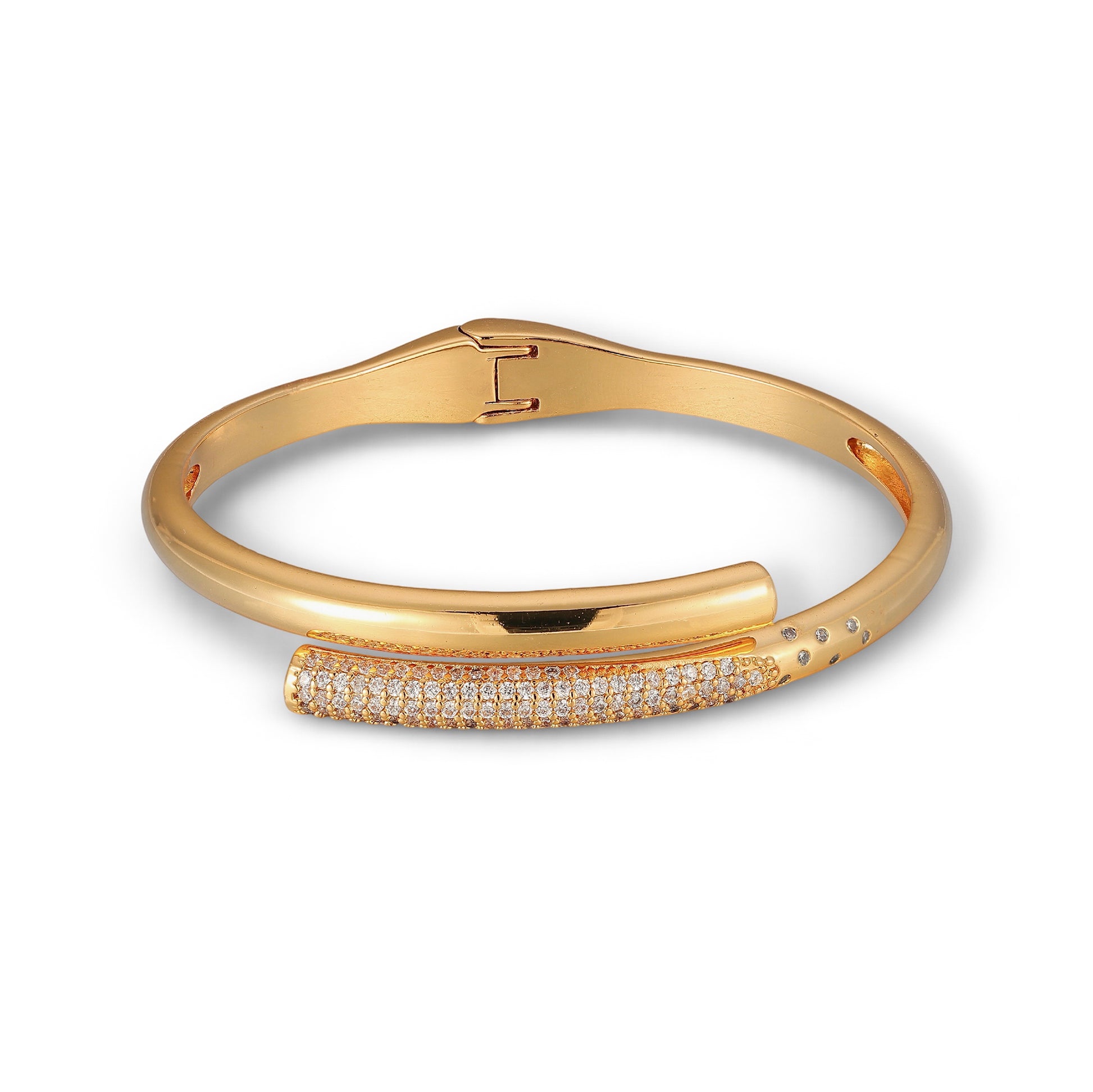Sanja 20K Gold Asymmetrical Interlaced Bangle