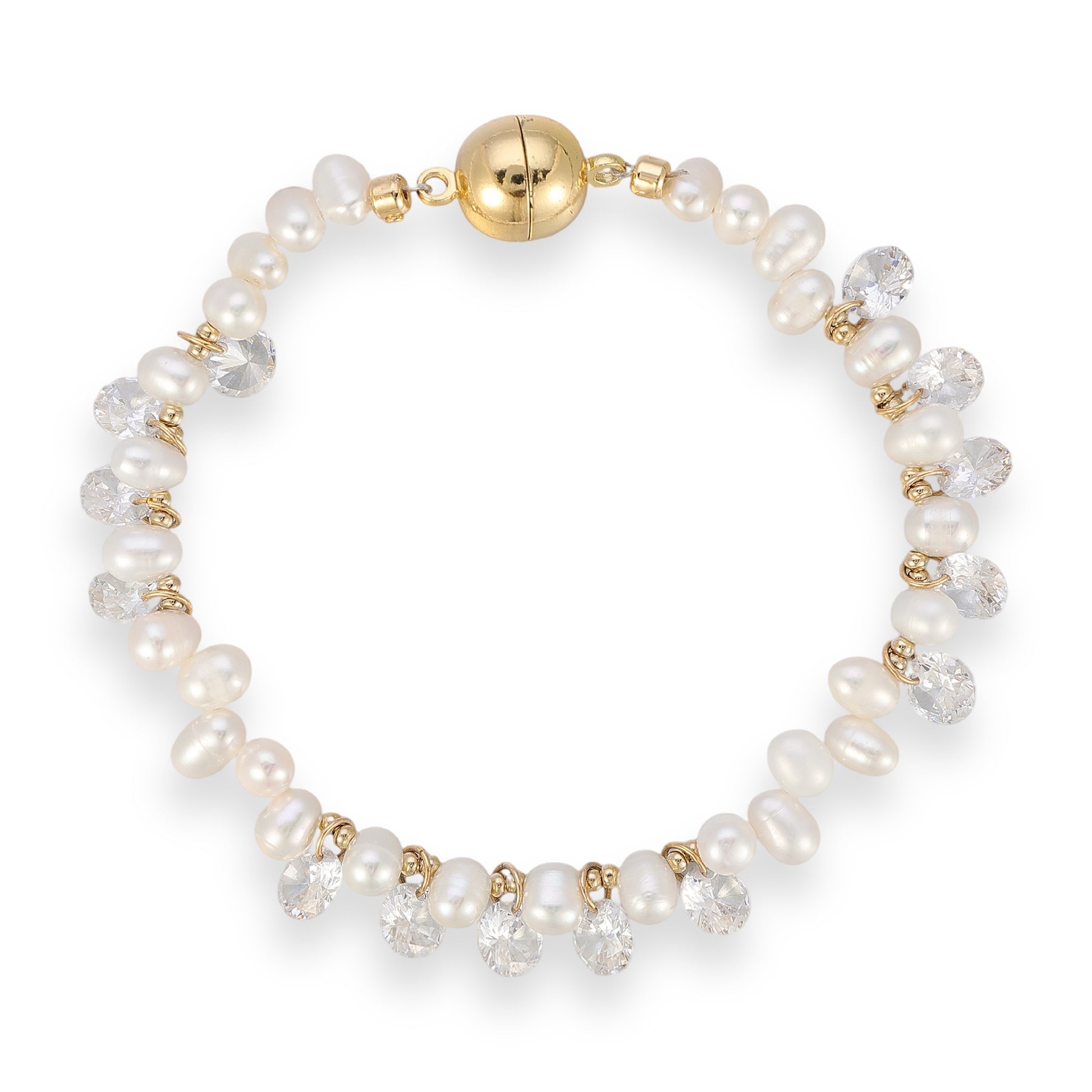 Santje White Pearl Crystal Bracelet
