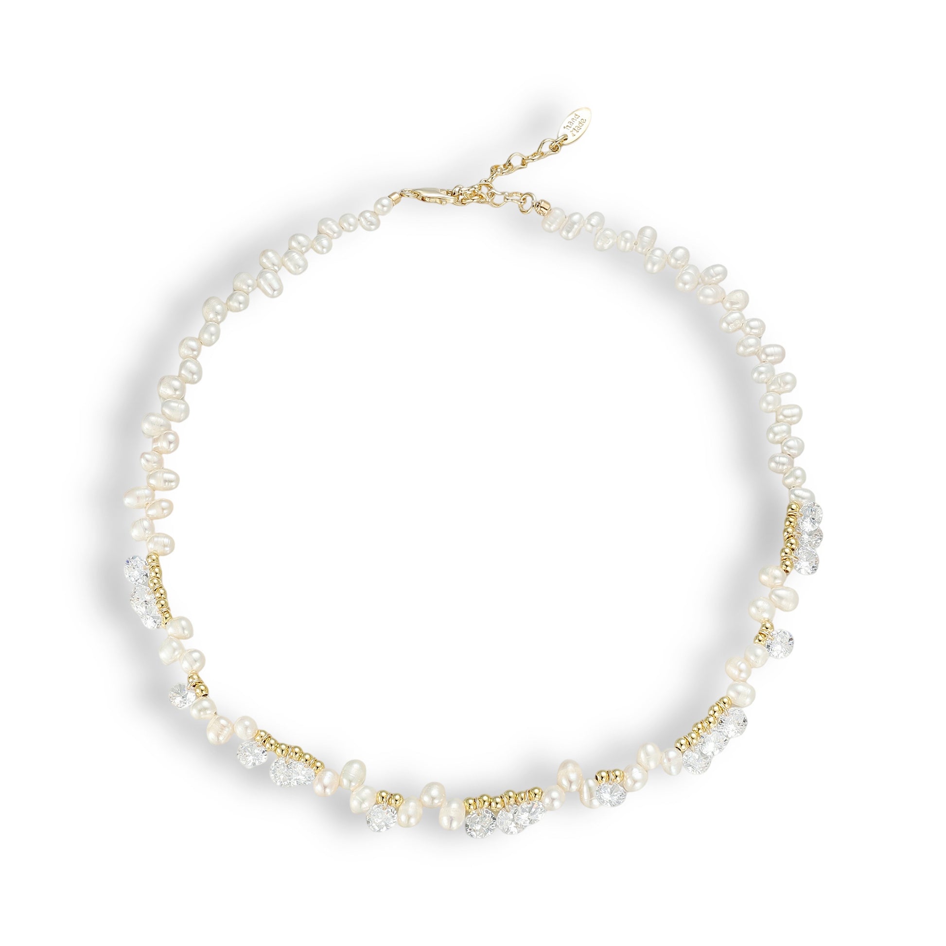 Santje White Pearl Crystal Necklace