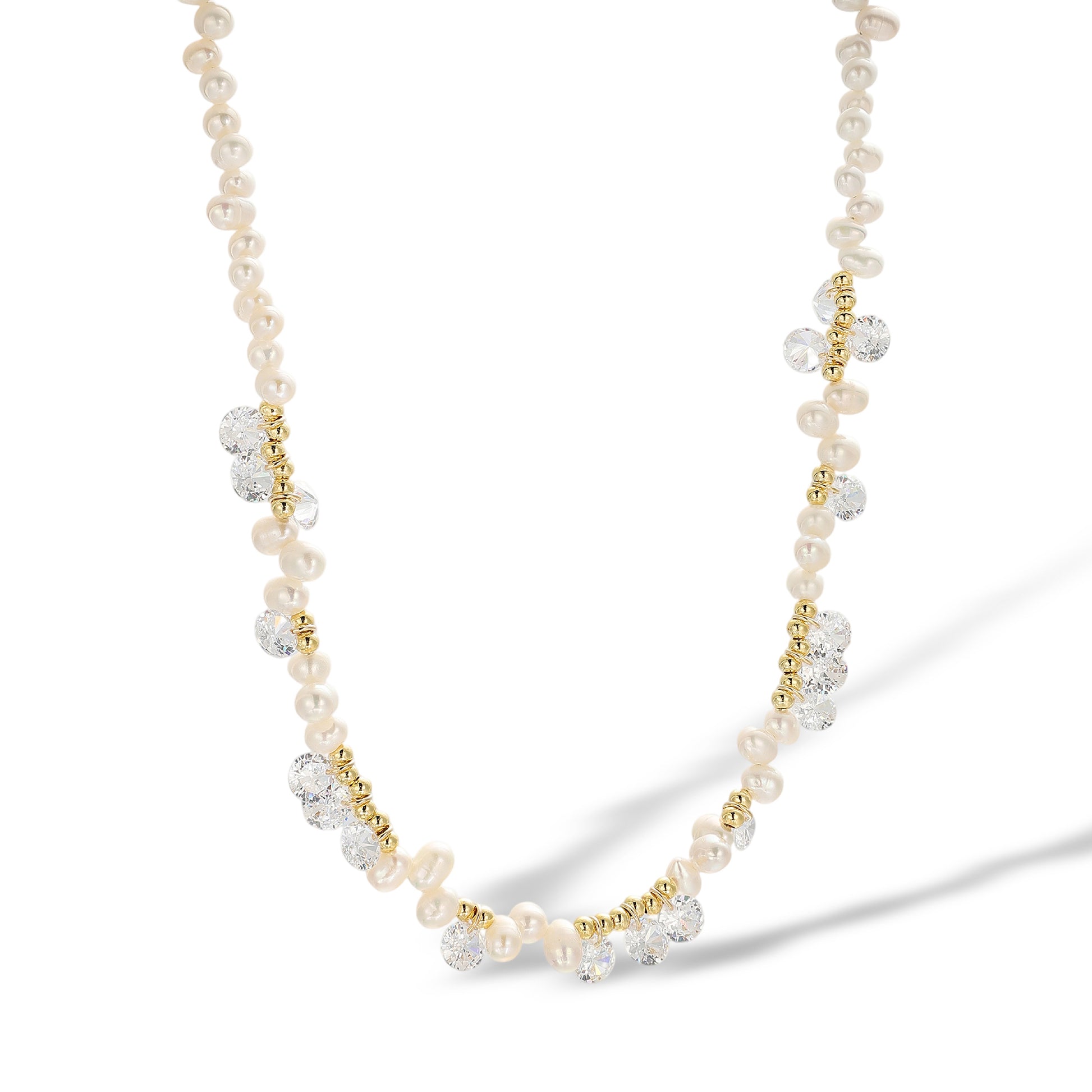 Santje White Pearl Crystal Necklace
