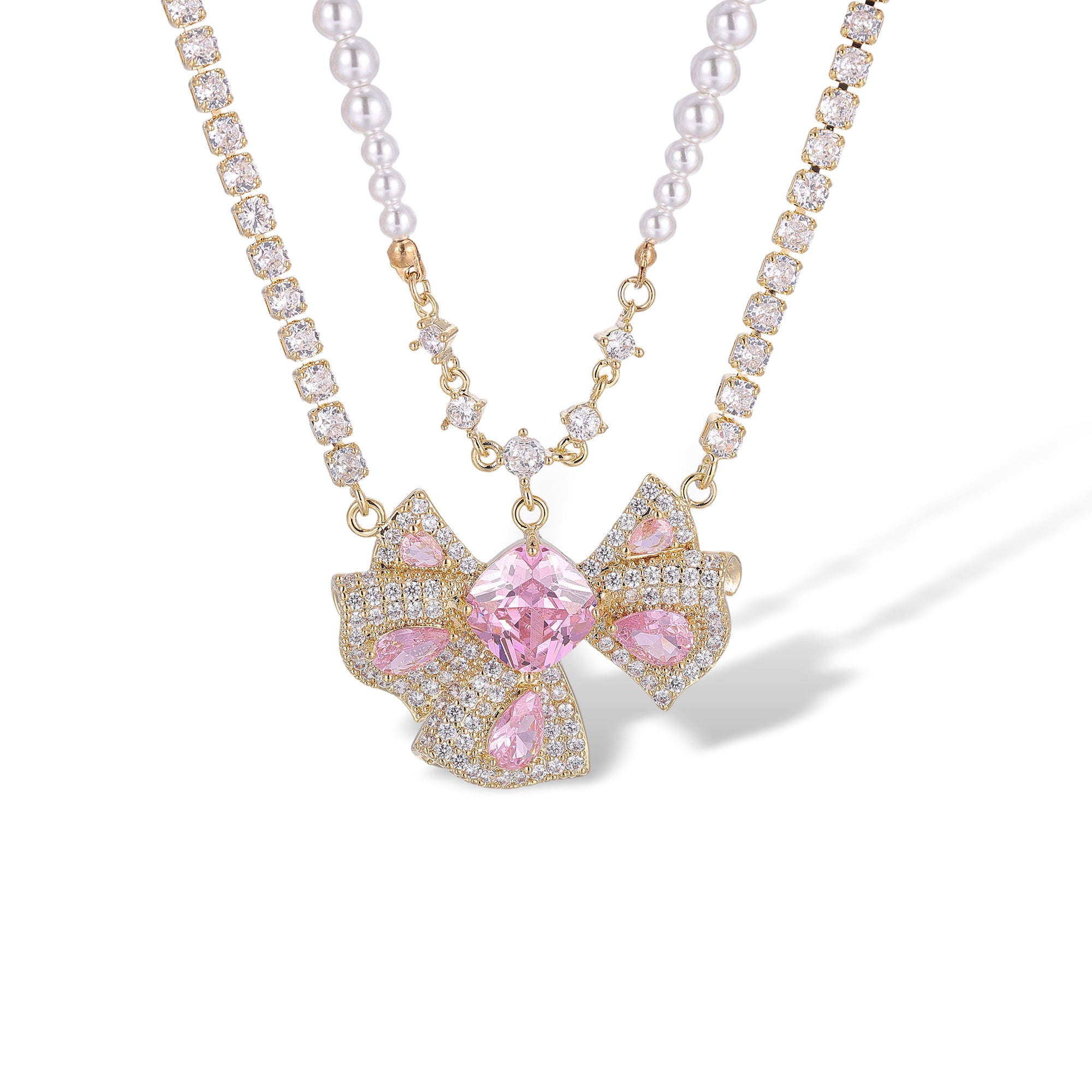 Saskia Pink Butterfly Necklace