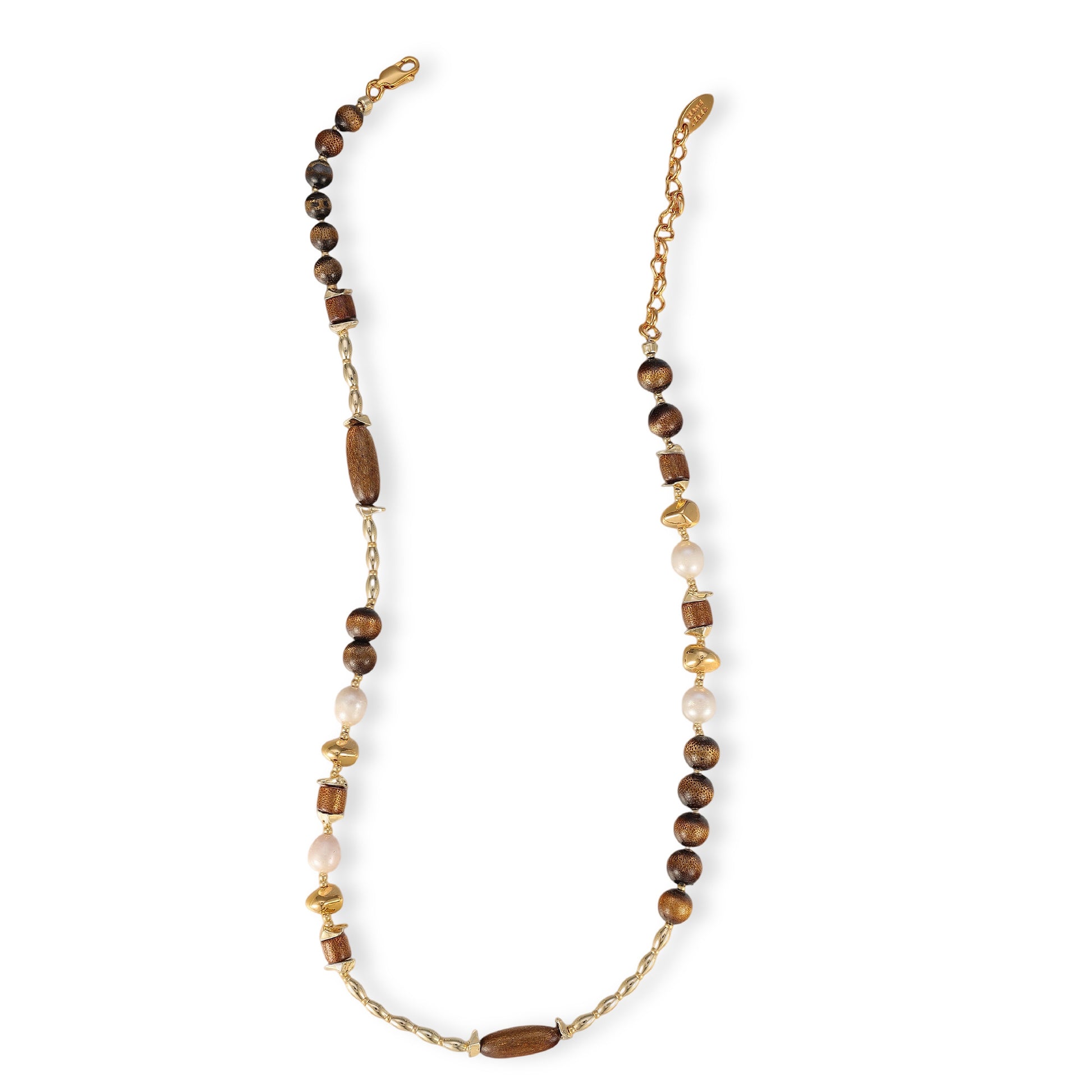 Serafina Brown Coral Root Pearl Necklace