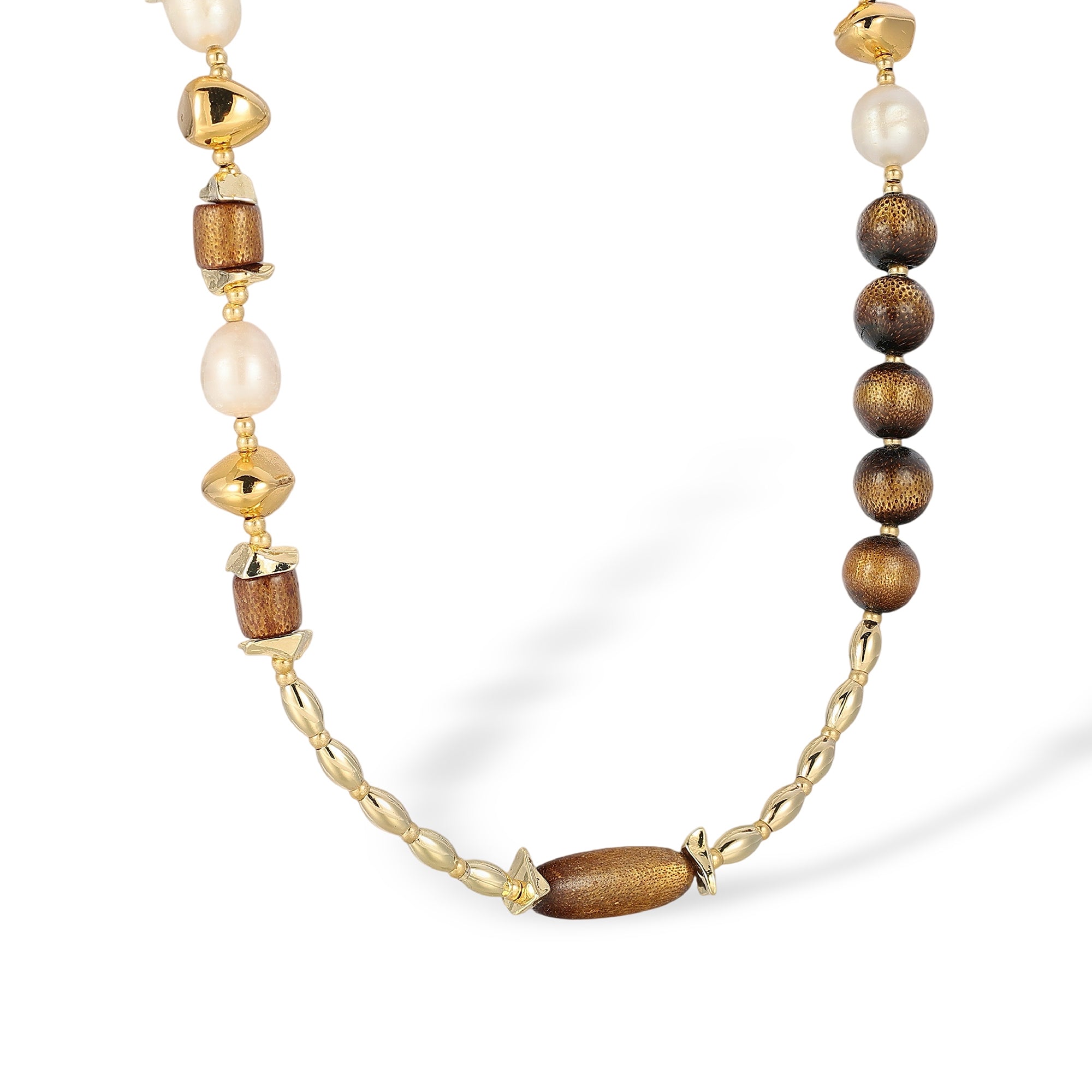 Serafina Brown Coral Root Pearl Necklace