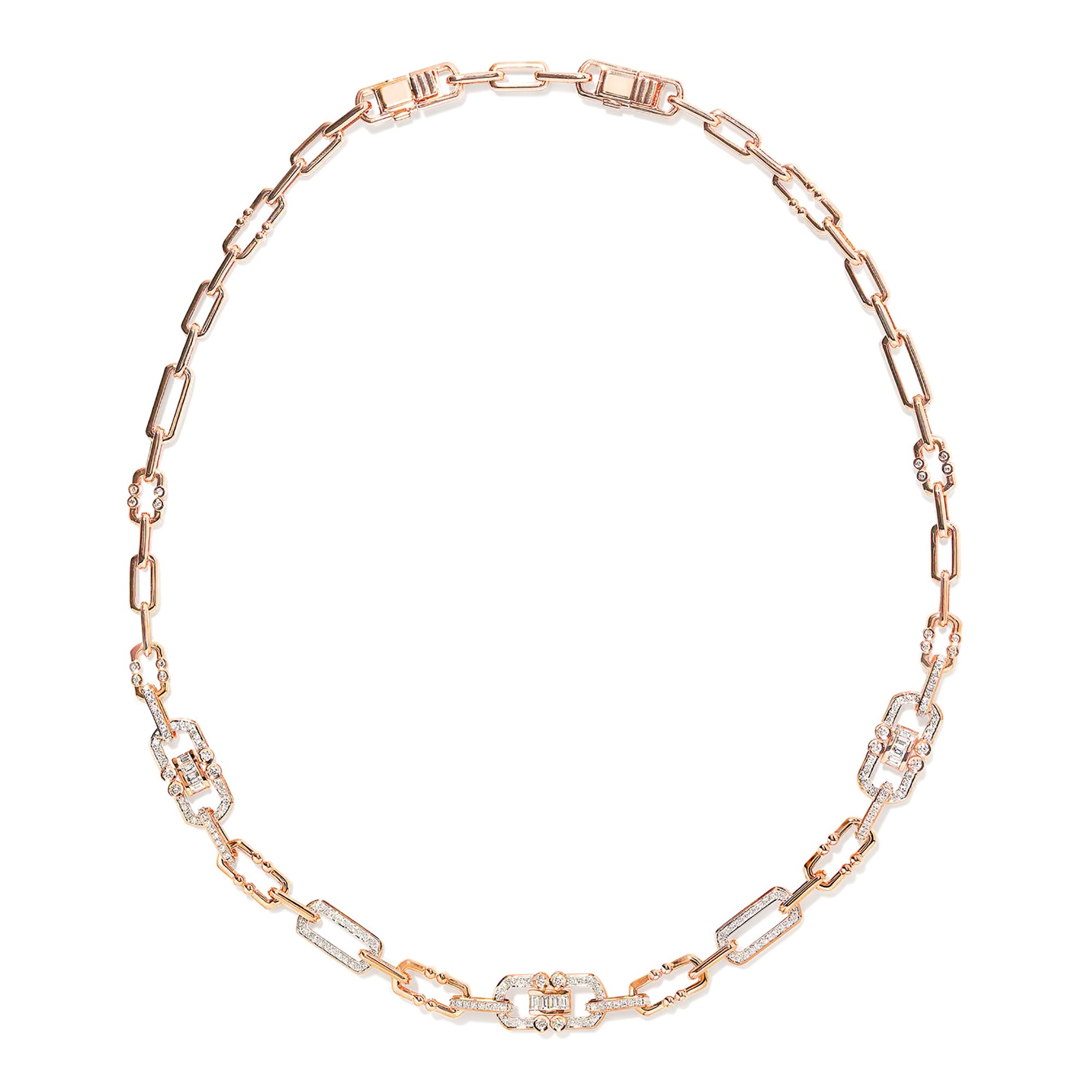 Sighild 14K Gold Geometric Link Choker Necklace