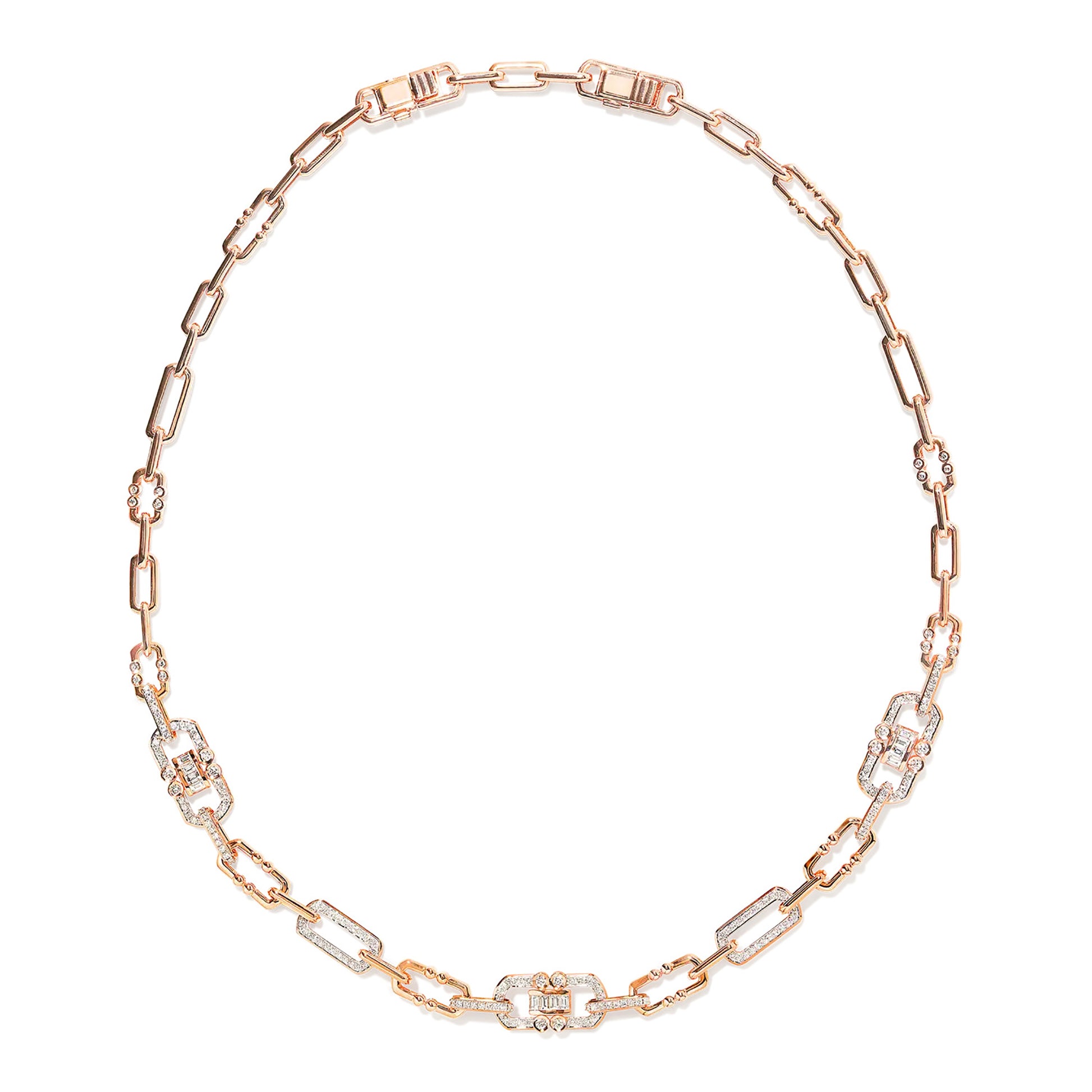 Sighild 14K Gold Geometric Link Choker Necklace