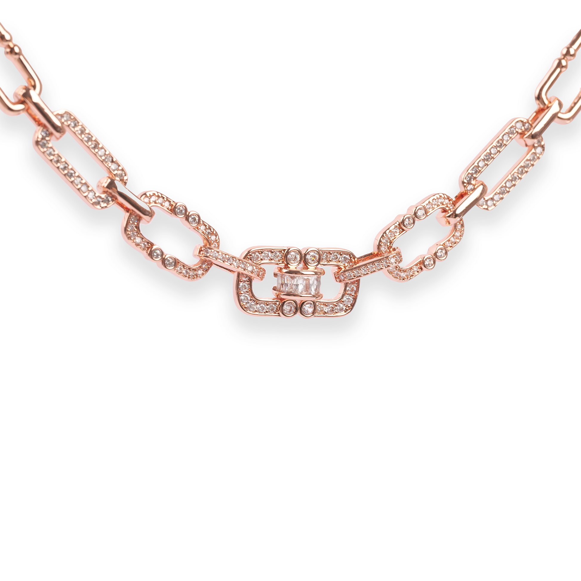 Sighild 14K Gold Geometric Link Choker Necklace