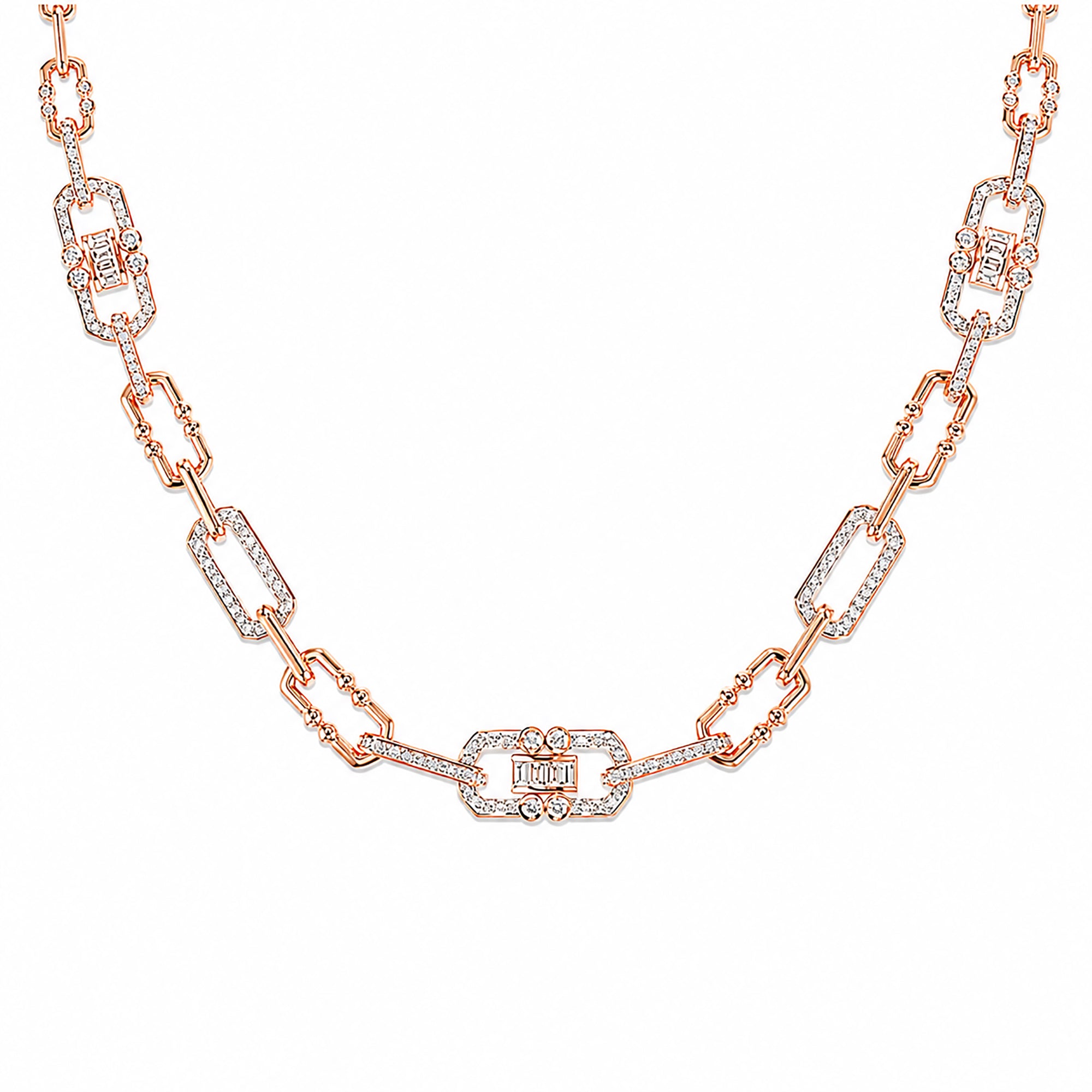 Sighild 14K Gold Geometric Link Choker Necklace