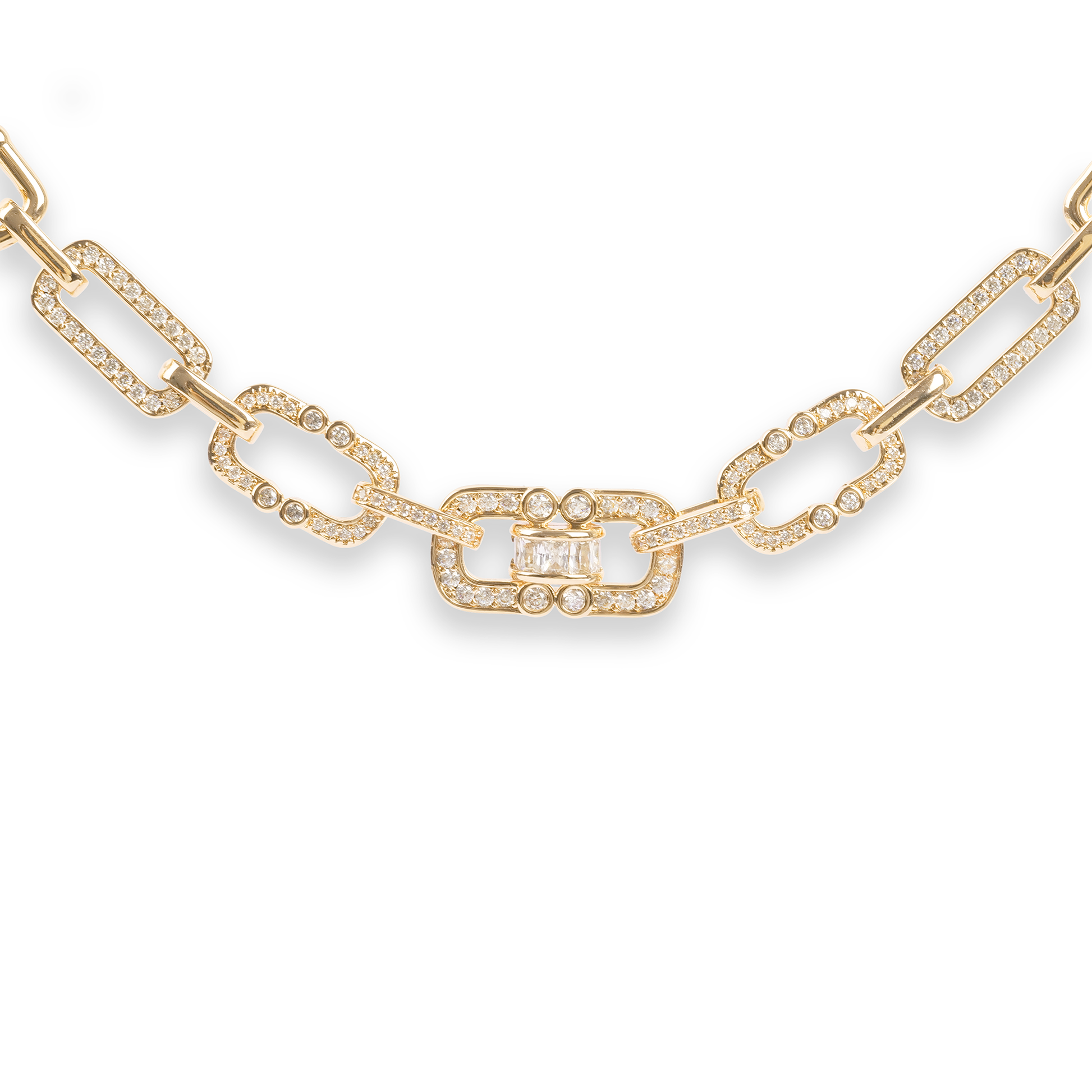 Sighild 14K Gold Geometric Link Choker Necklace