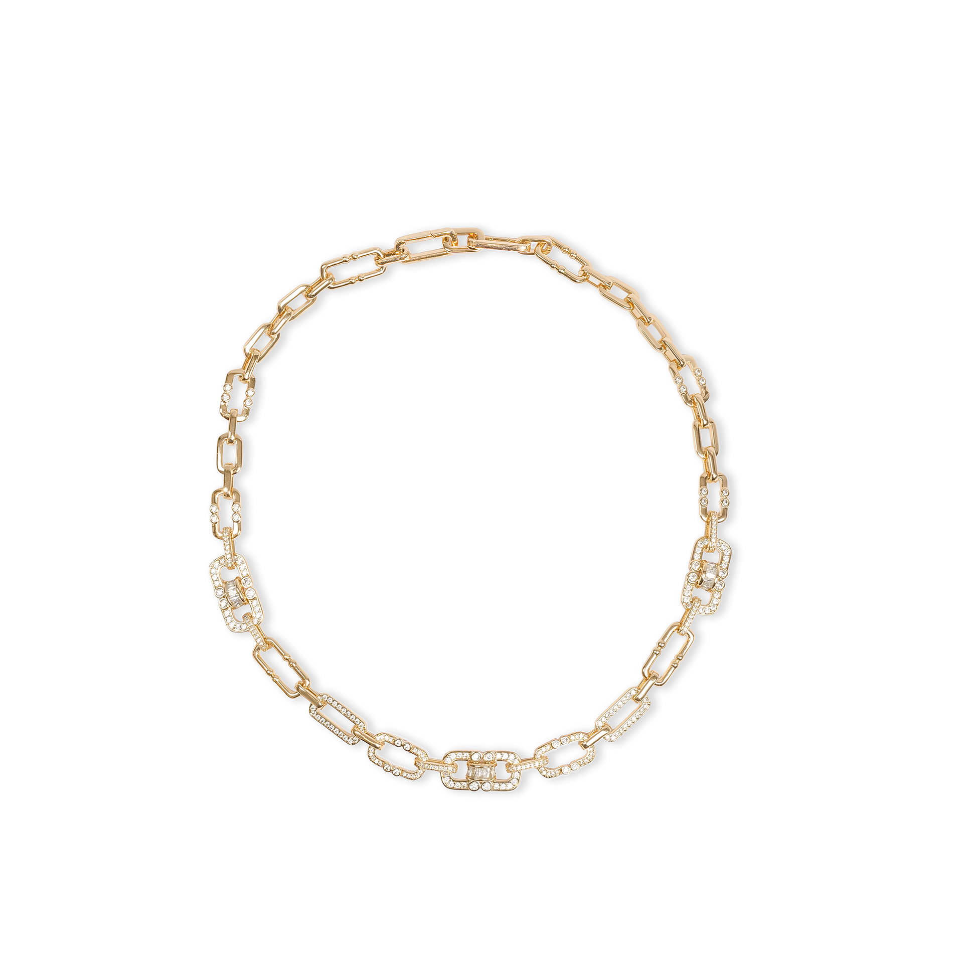 Sighild 14K Gold Geometric Link Choker Necklace