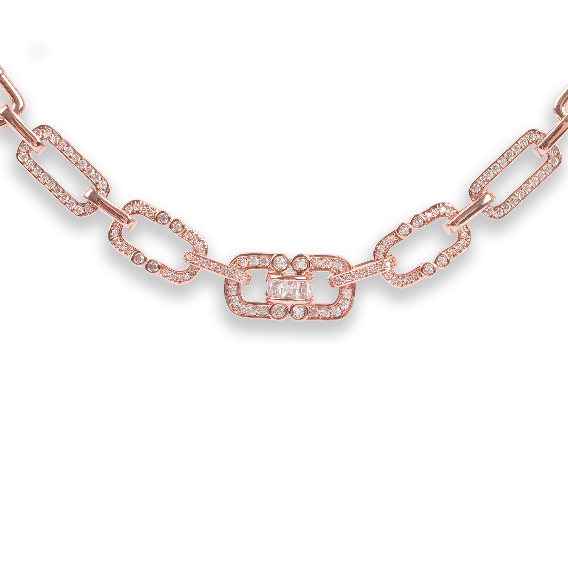 Sighild 14K Gold Geometric Link Choker Necklace
