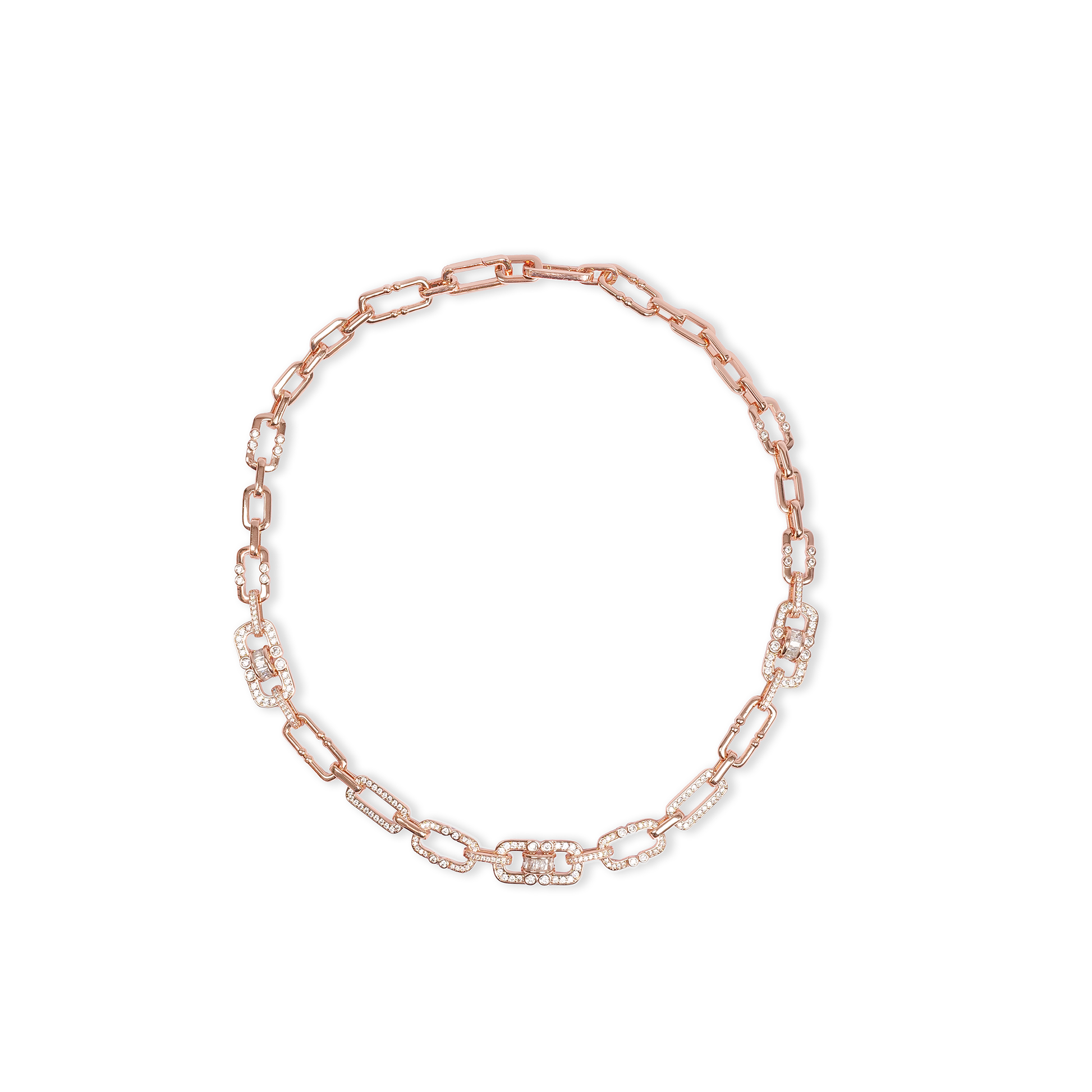 Sighild 14K Gold Geometric Link Choker Necklace