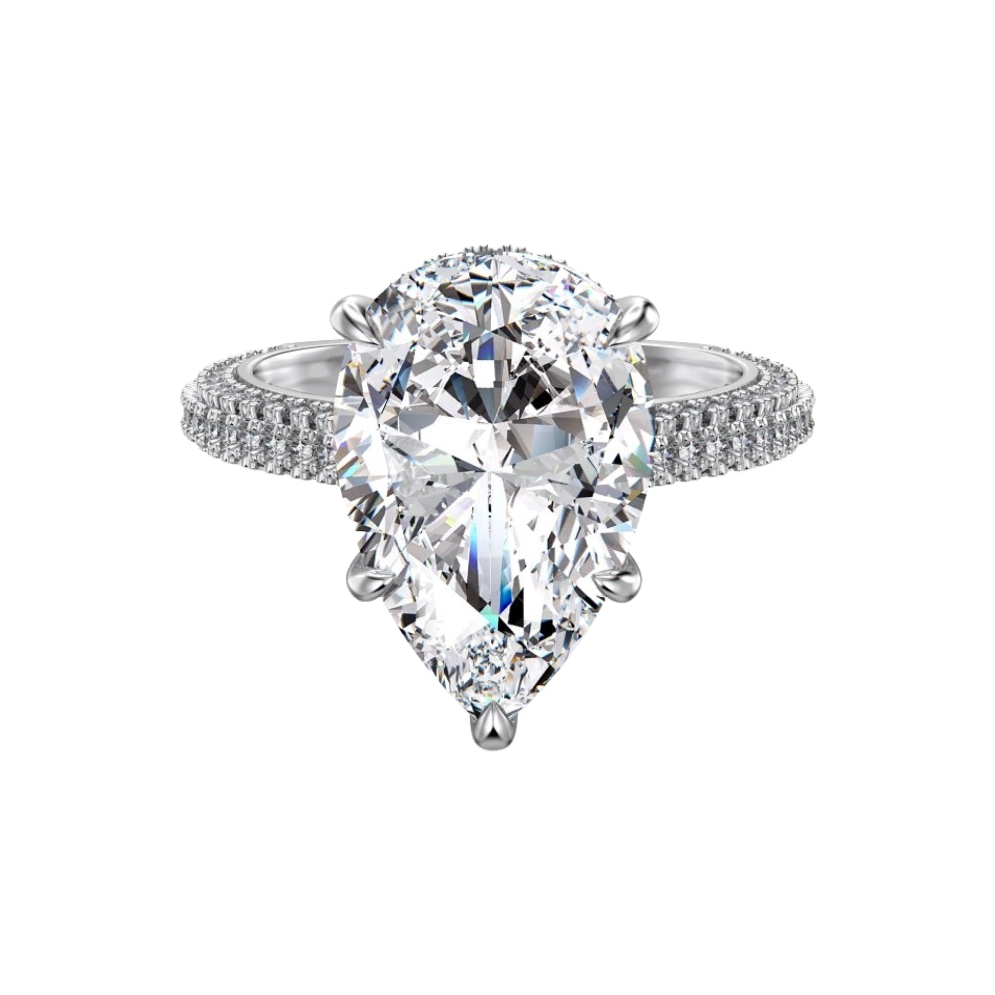 Siglindea White Teardrop Ring