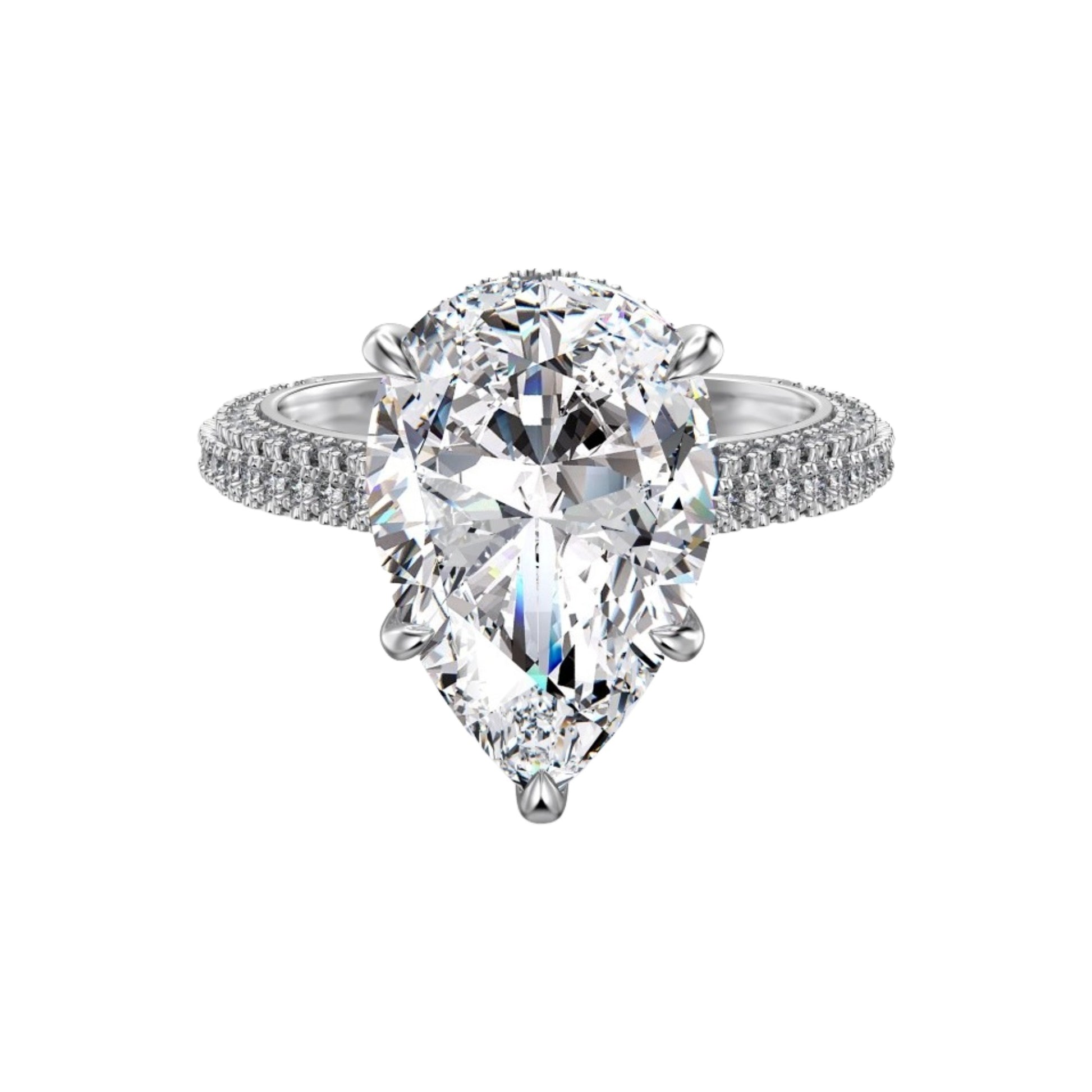Siglindea White Teardrop Ring