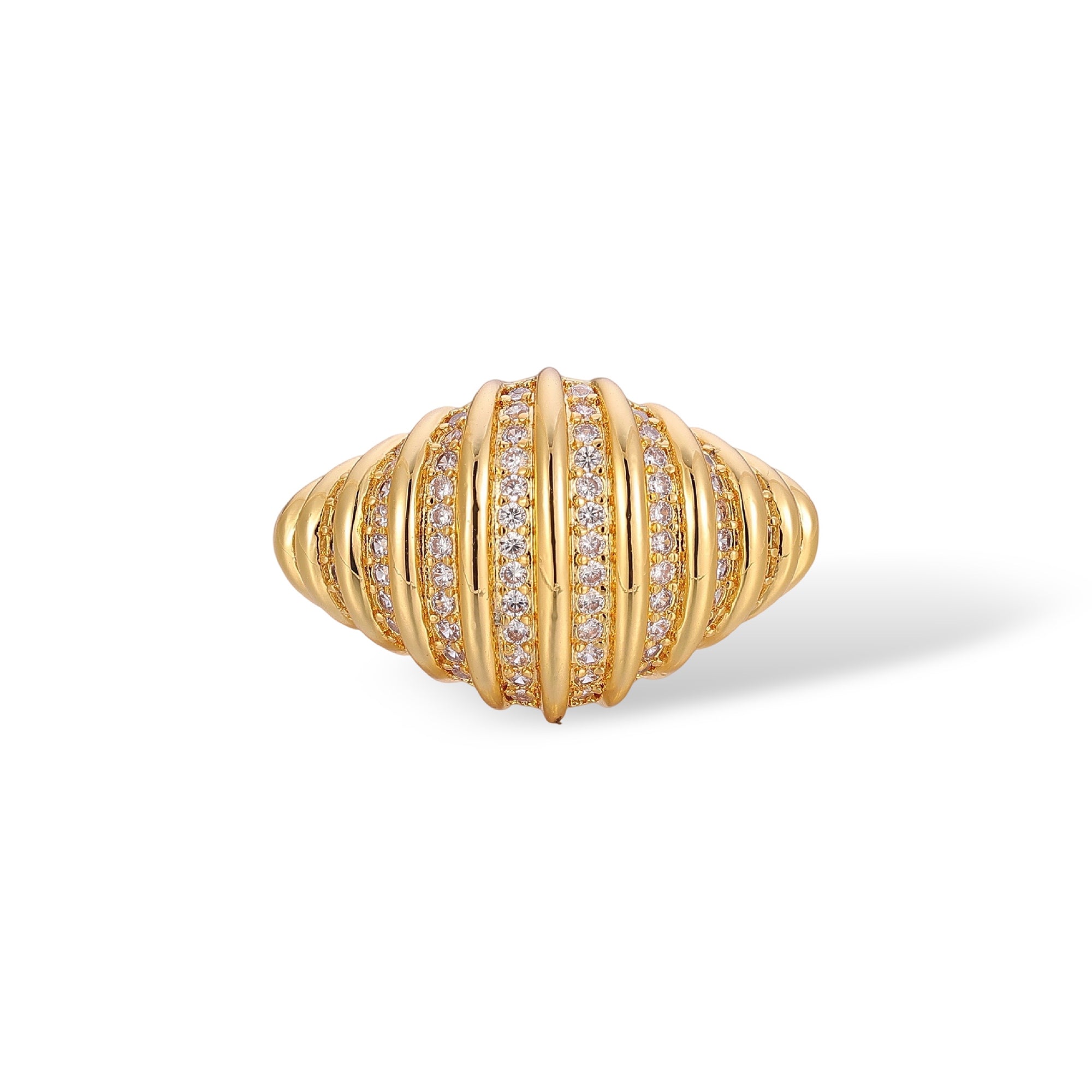Simona 18K Gold Spindle Domed Ring