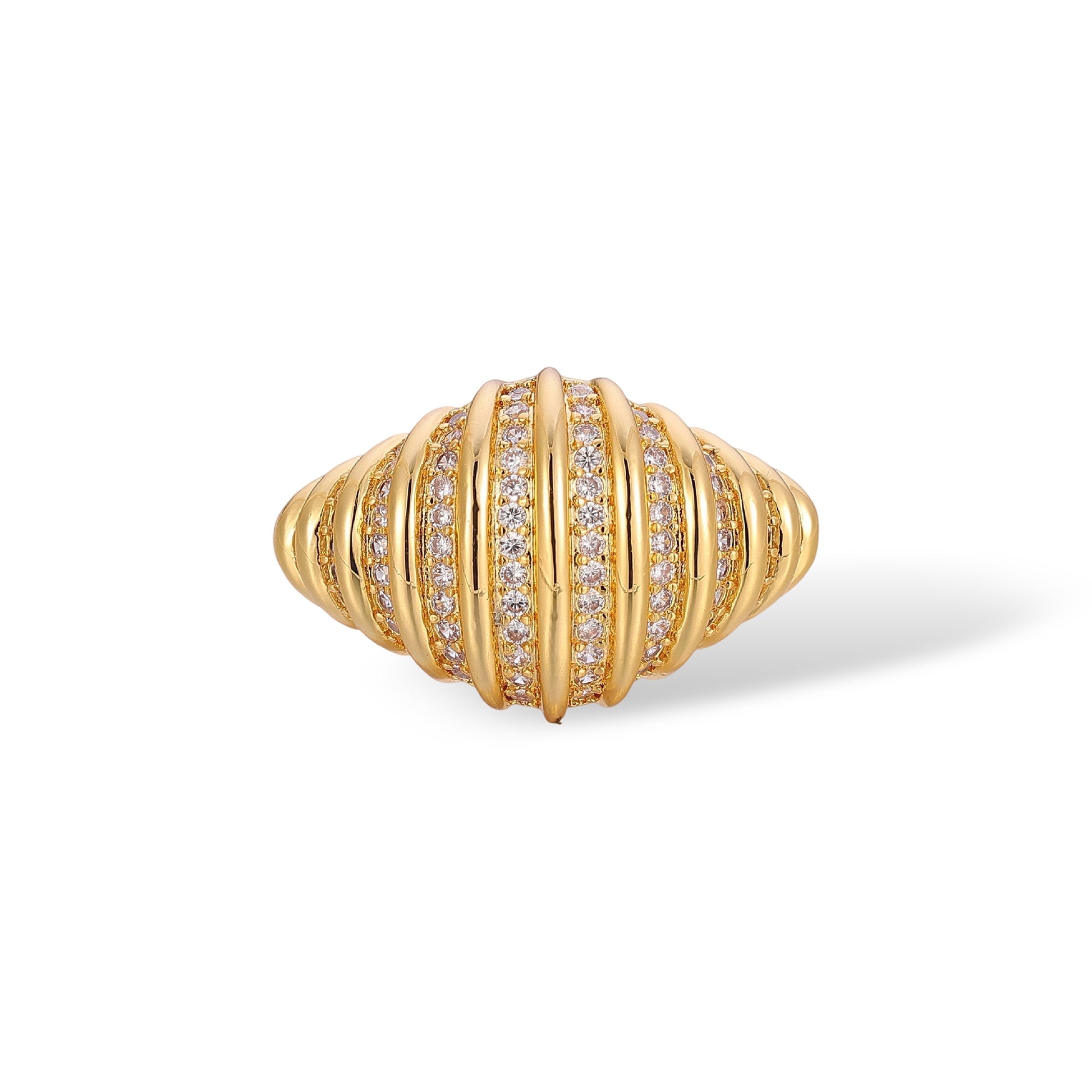 Simona 18K Gold Spindle Domed Ring