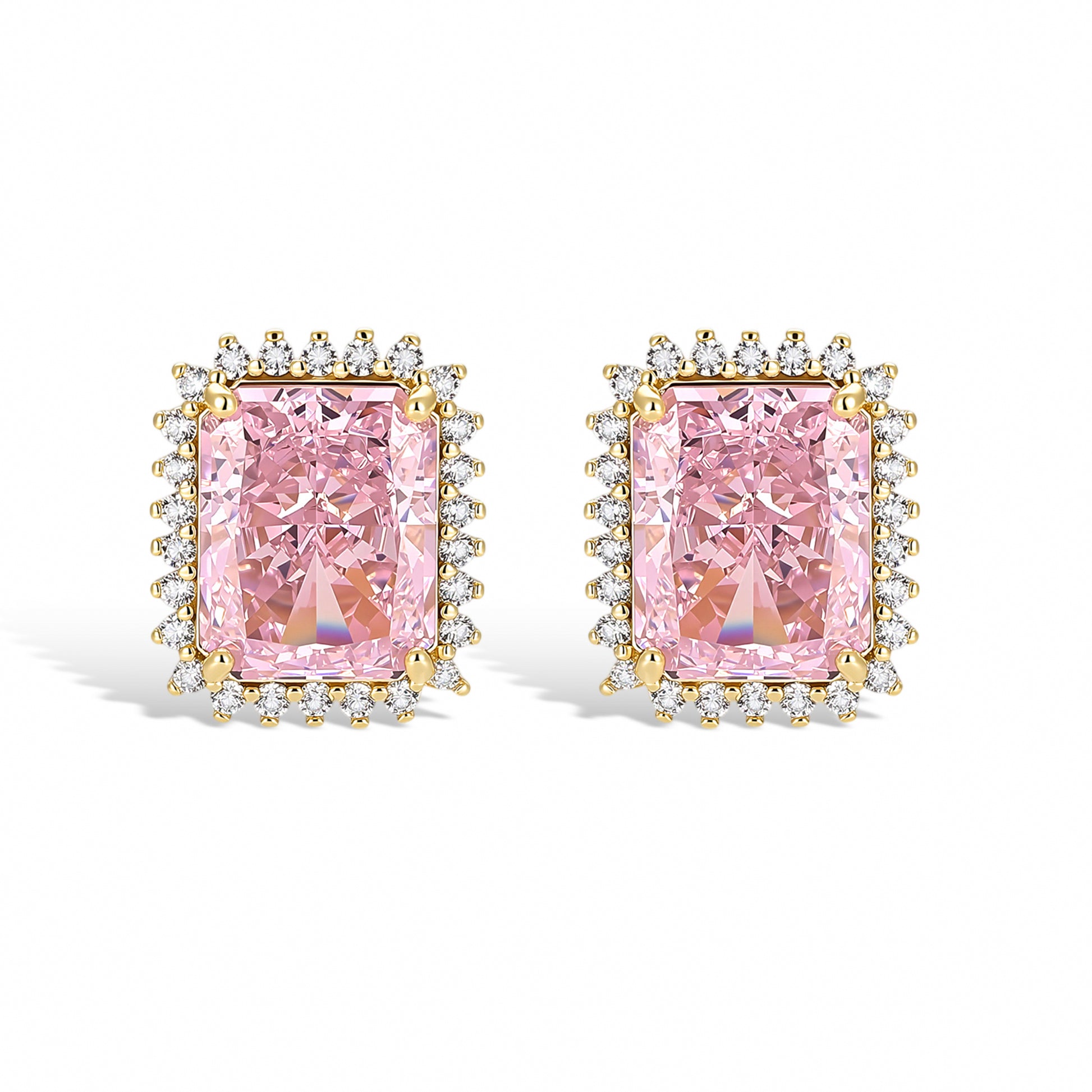 Simone Square 14K Gold Stud Earrings