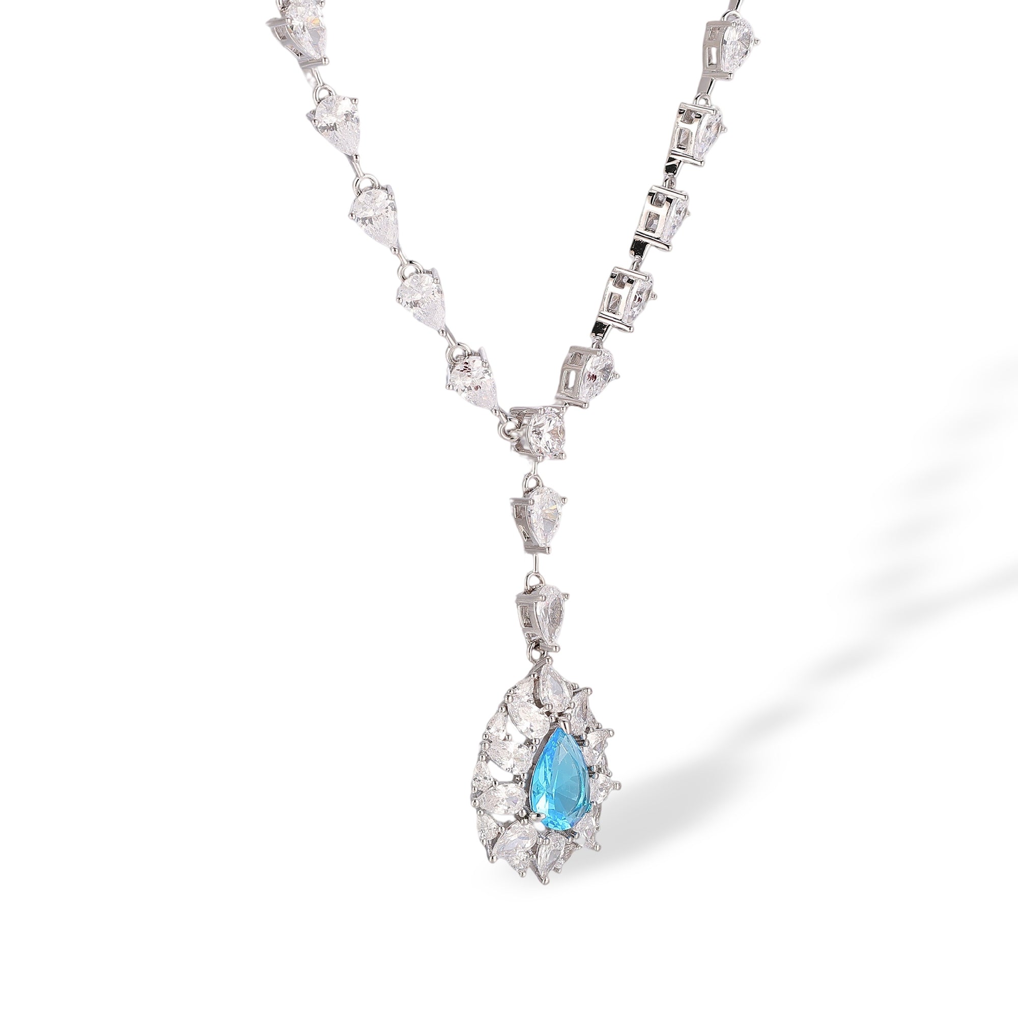 Sinaida Blue Teardrop Necklace