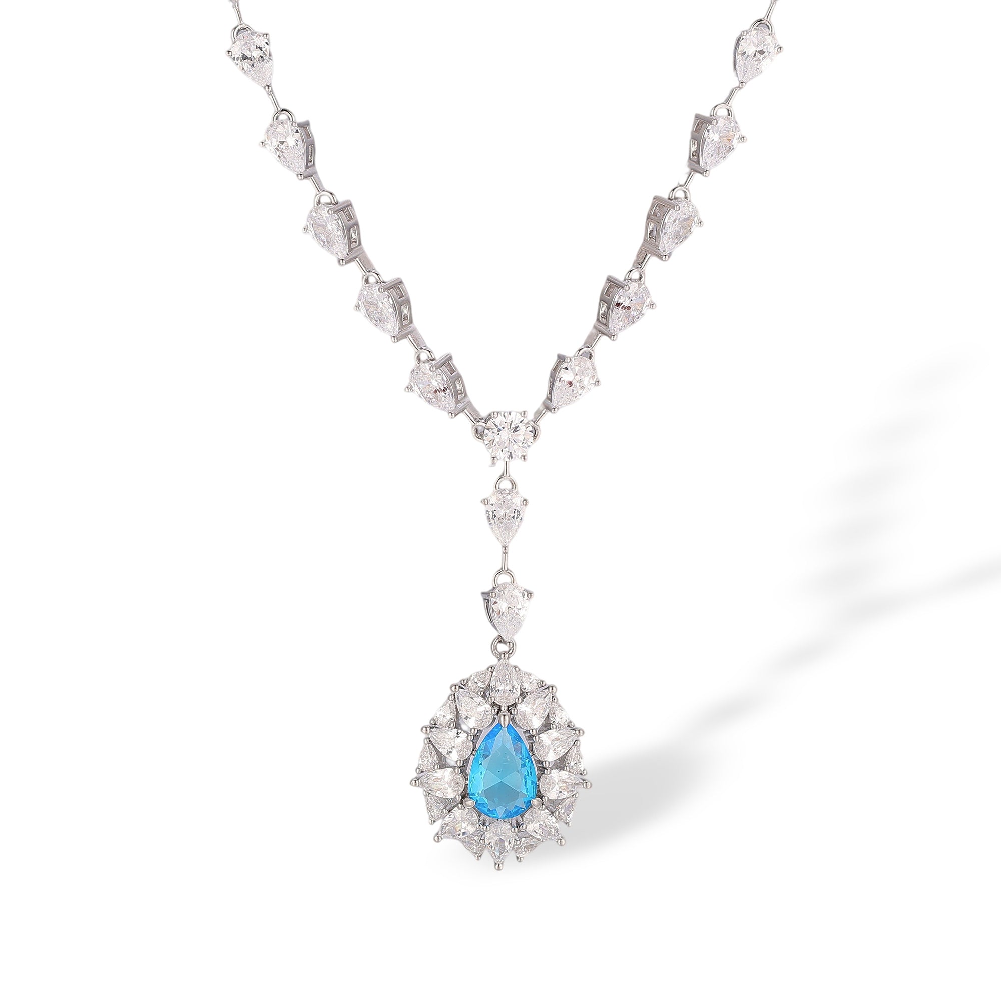 Sinaida Blue Teardrop Necklace