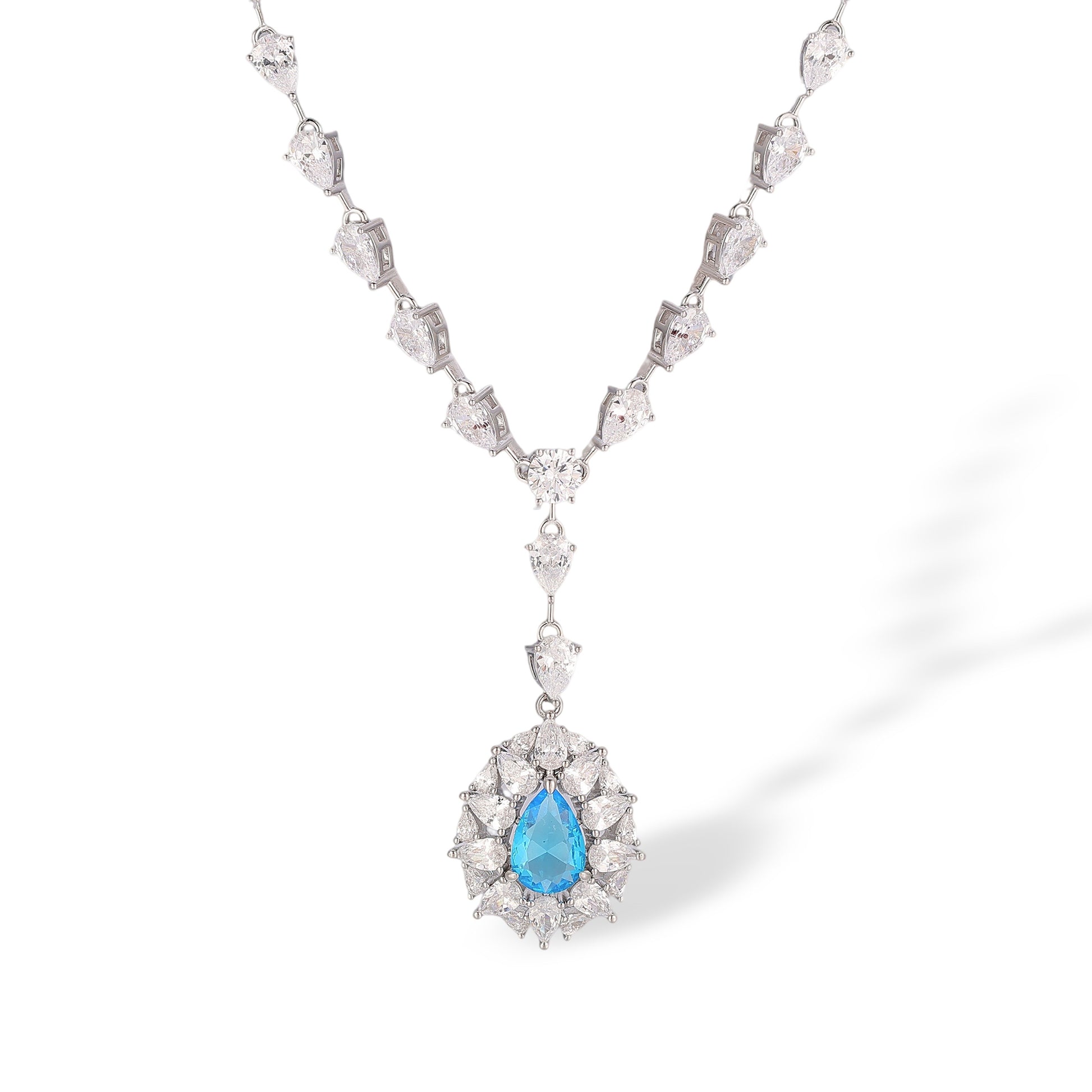 Sinaida Blue Teardrop Necklace
