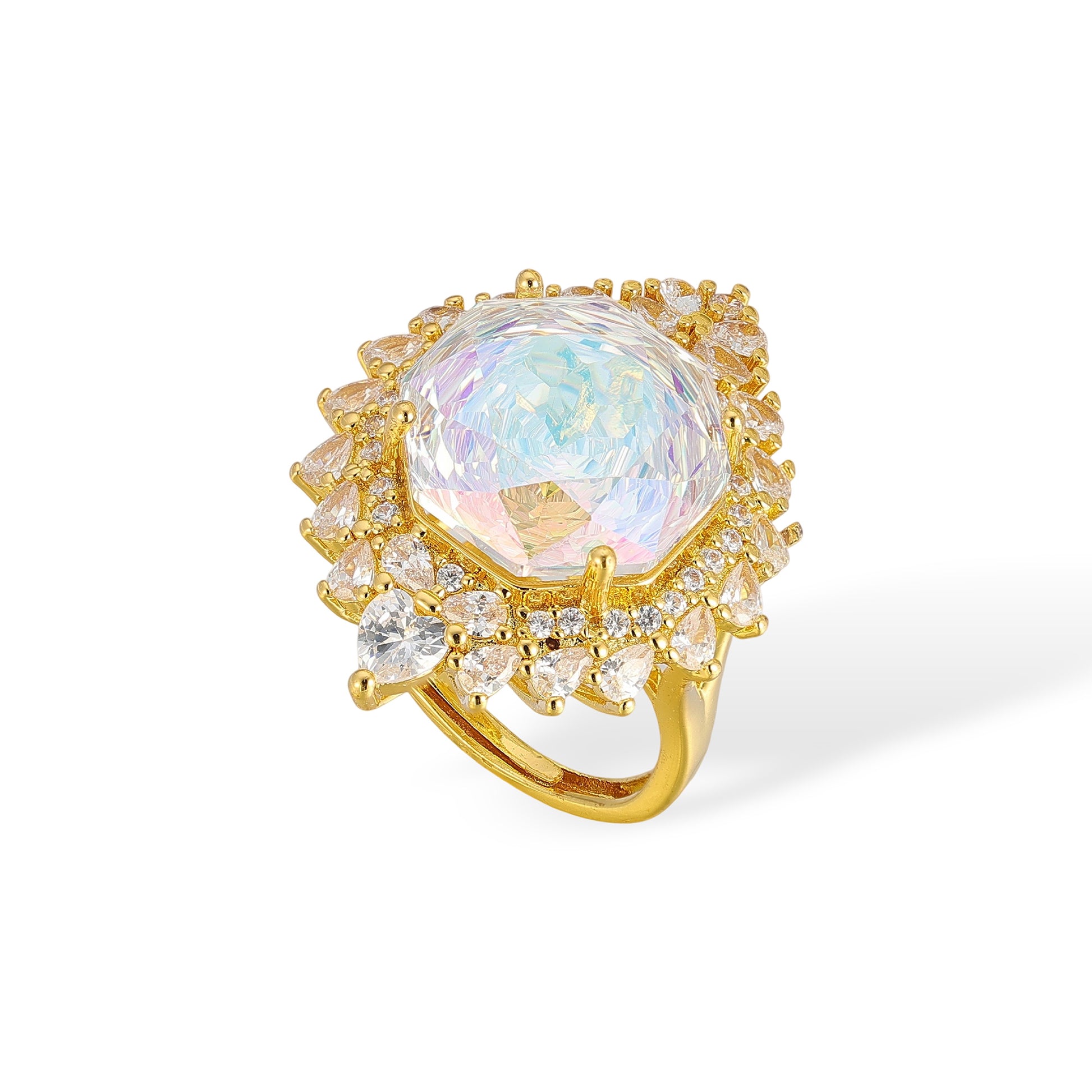 Sinja Pink Rose Floral Open Ring