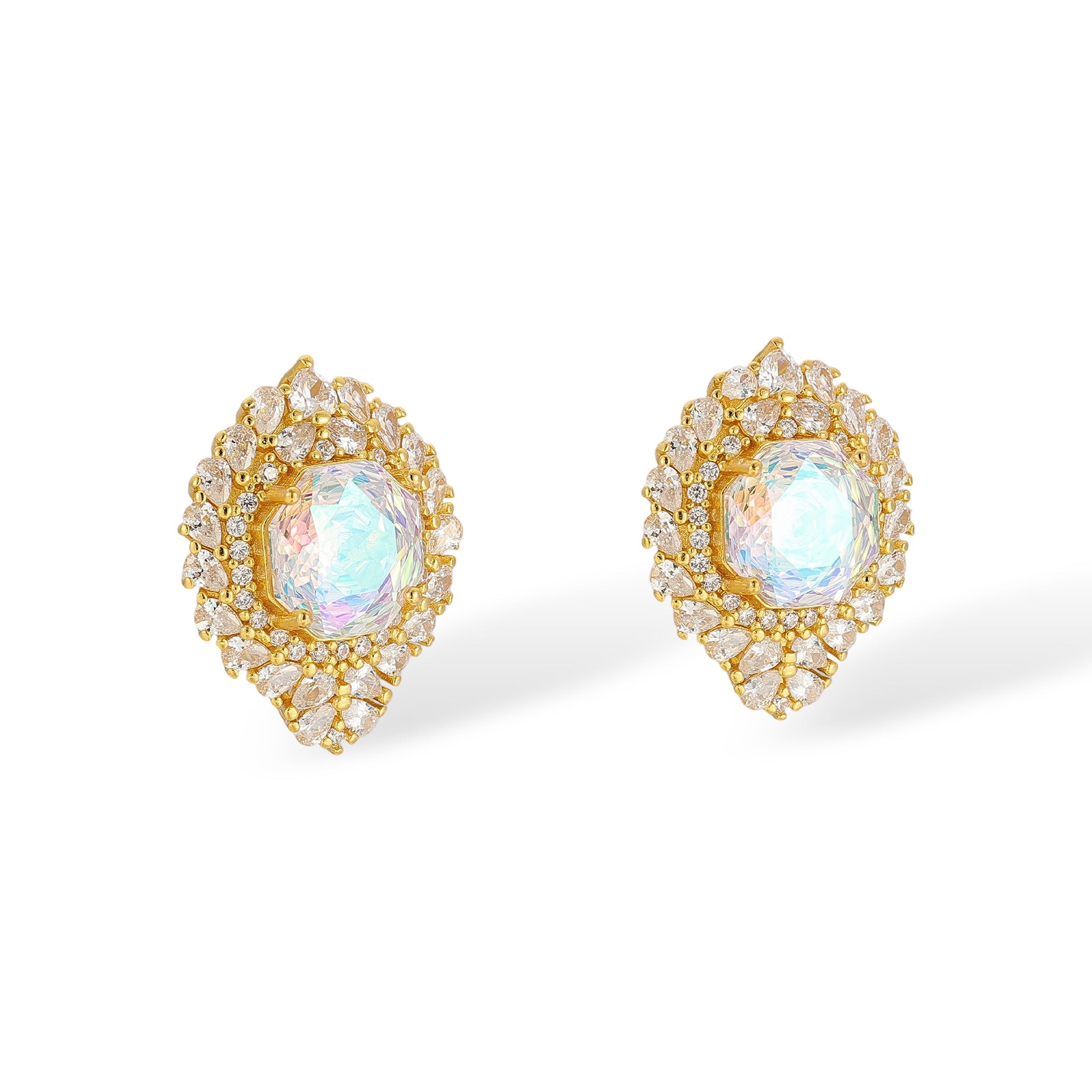 Sinja Pink Rose Floral Stud Earrings
