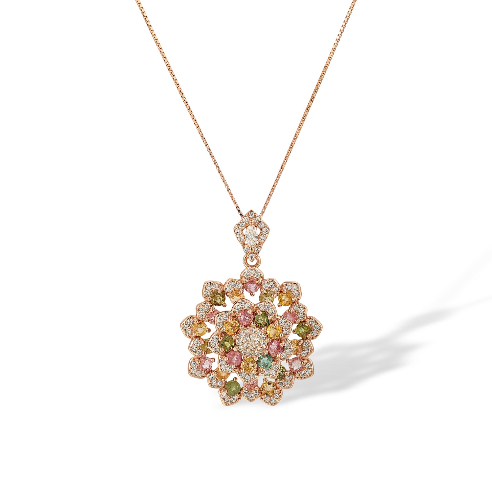 Smilla Multicolor Tourmaline Floral Necklace
