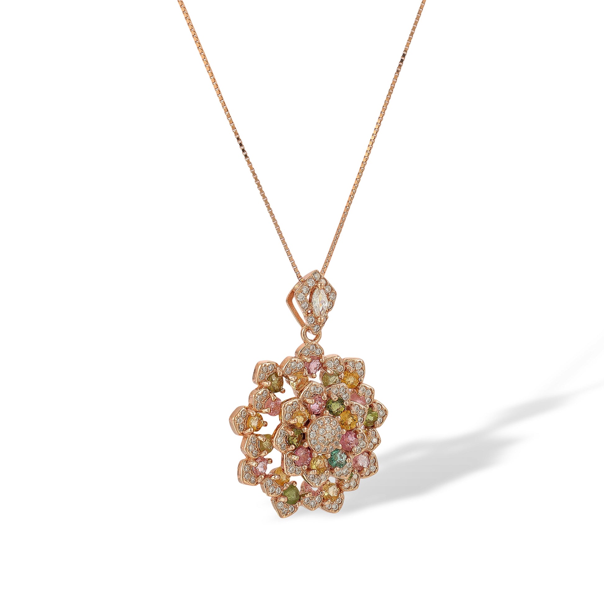 Smilla Multicolor Tourmaline Floral Necklace