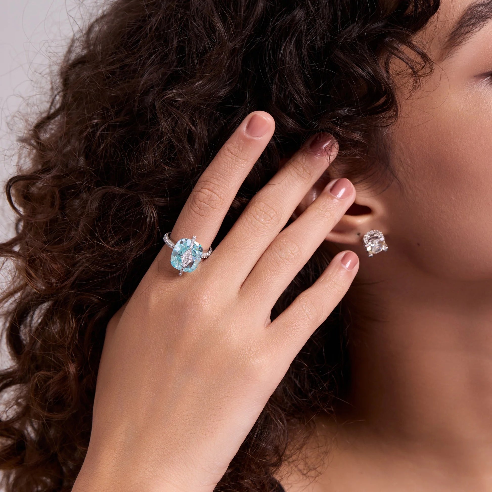 Sonja Blue Cushion Ring